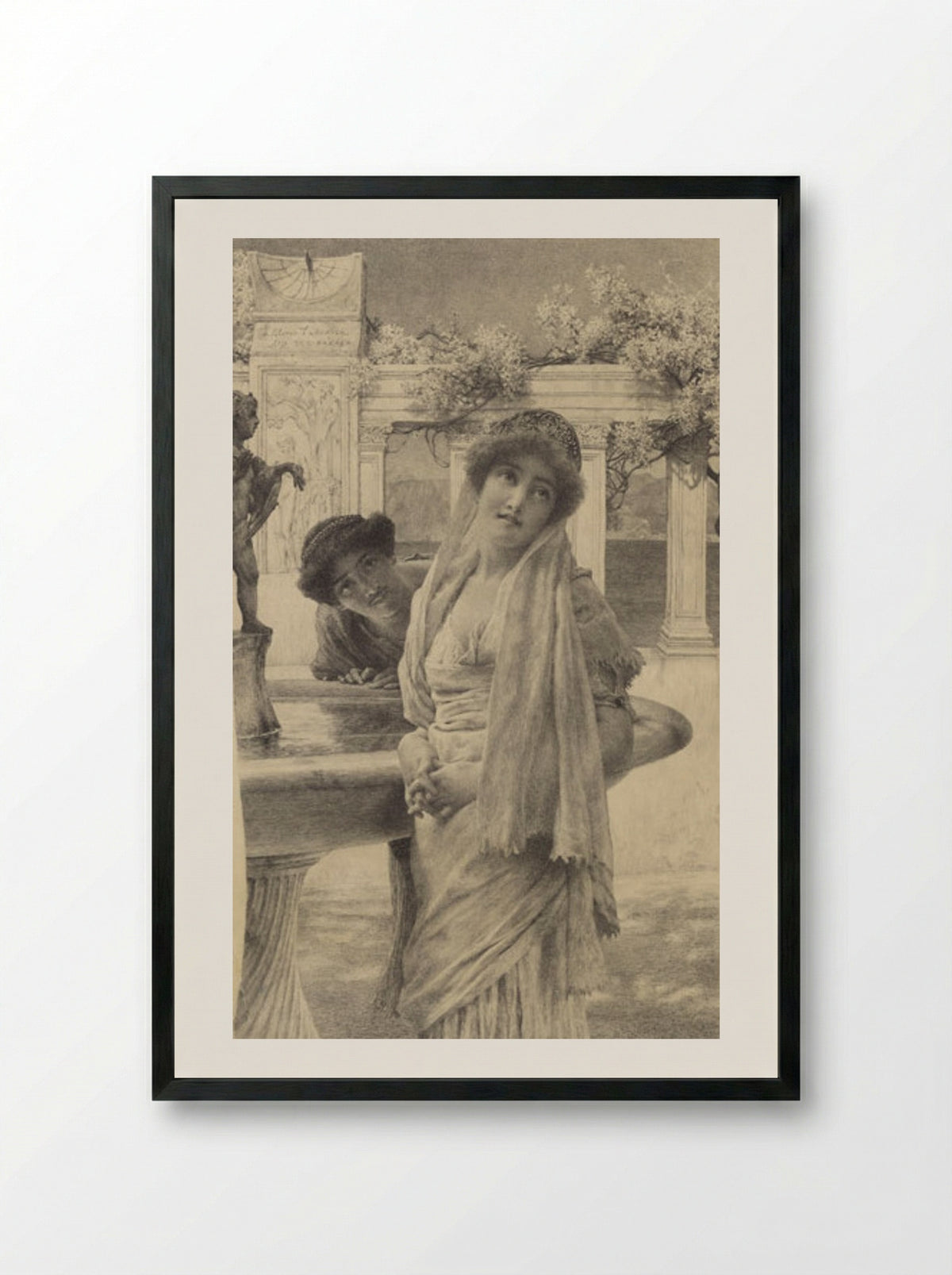 A Difference of Opinion - Sir Lawrence Alma-Tadema - Framed Print Black