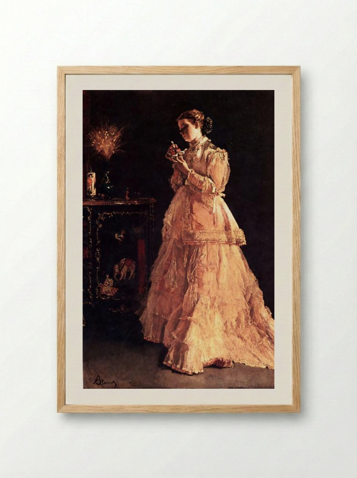 A Doll - Alfred Stevens - Framed Print Wood