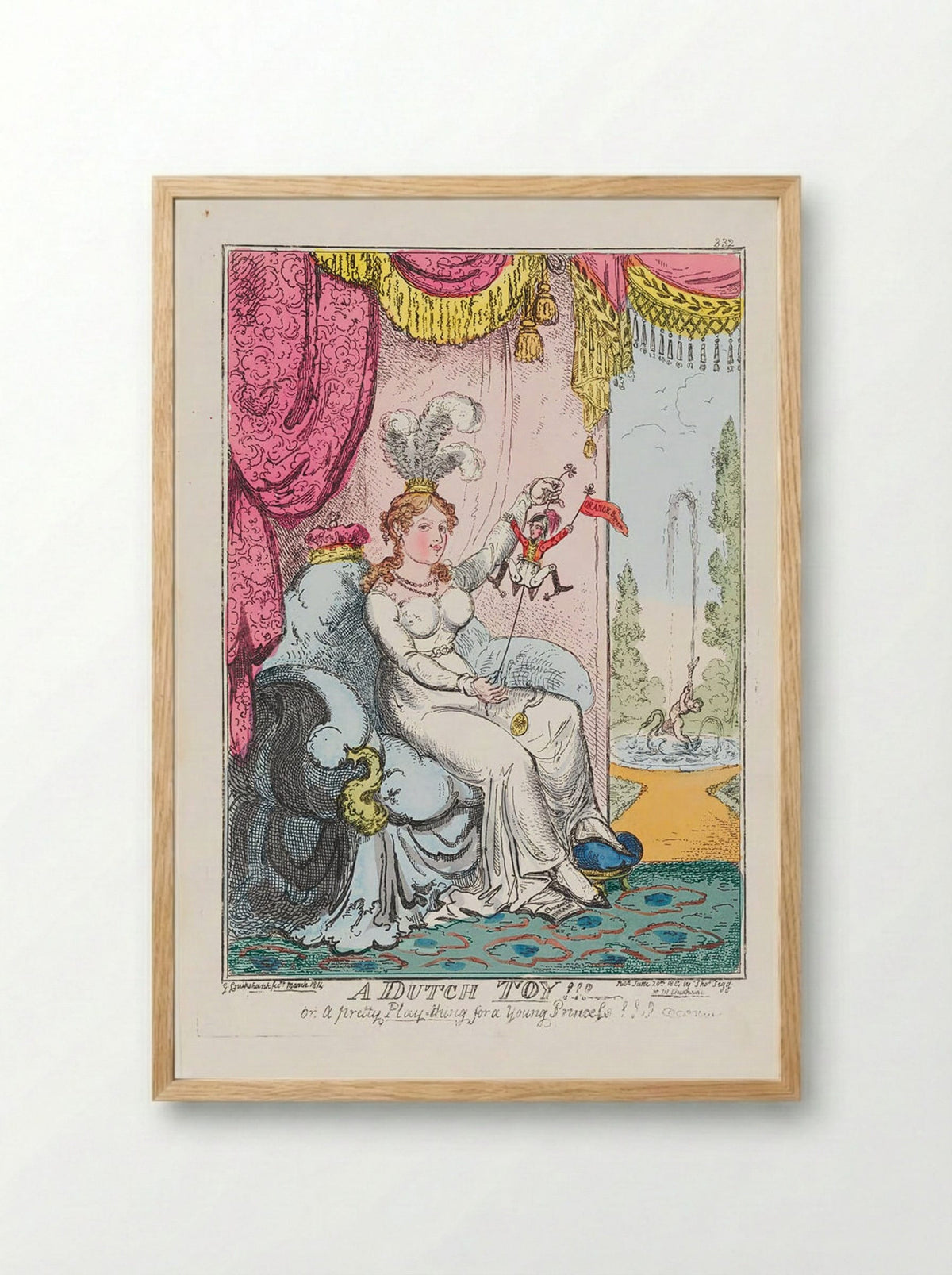 A Dutch Toy!! or a pretty Play-thing for a Young Princess!!! - George Cruikshank - Framed Print Wood