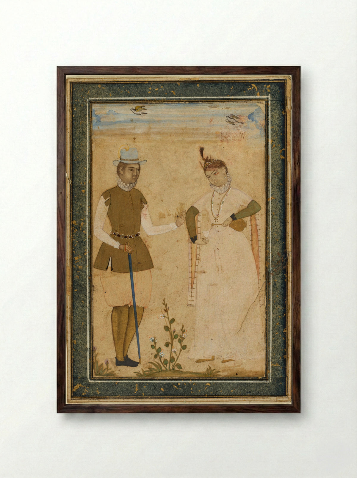 A European Couple - Ali Riza - Framed Print Dark Wood