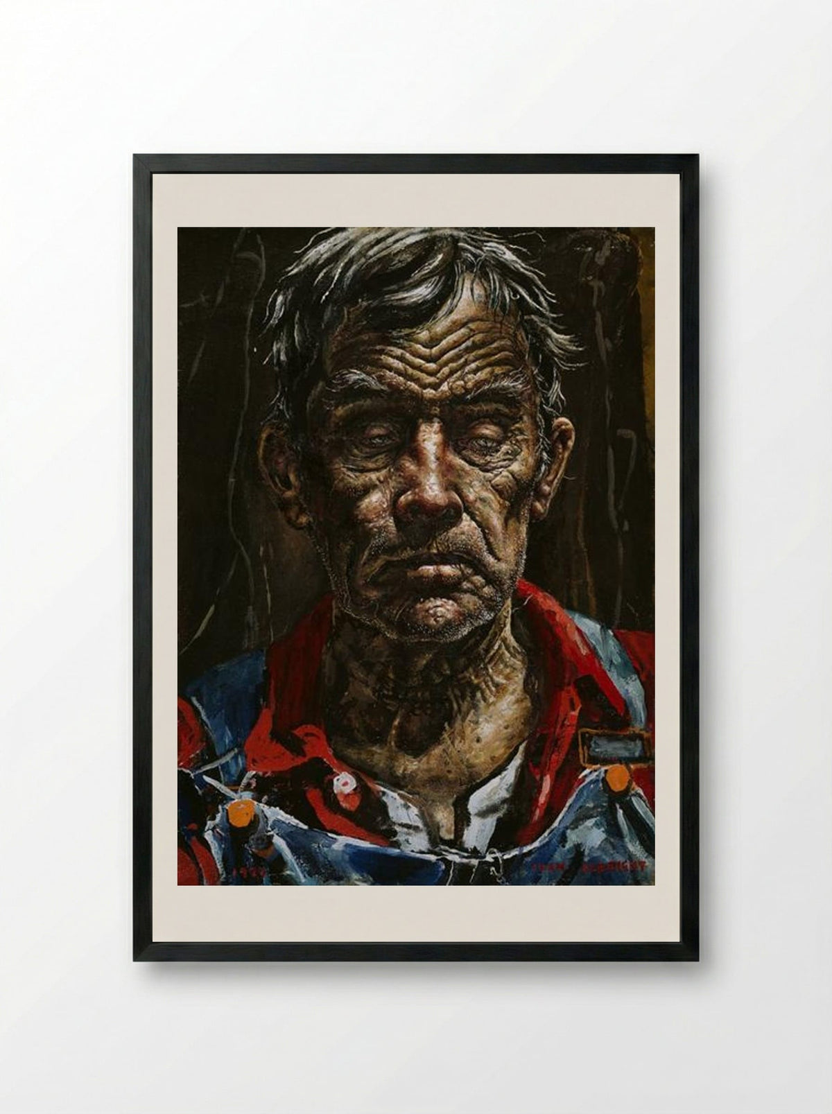 A Face from Georgia - Ivan Albright - Framed Print Black