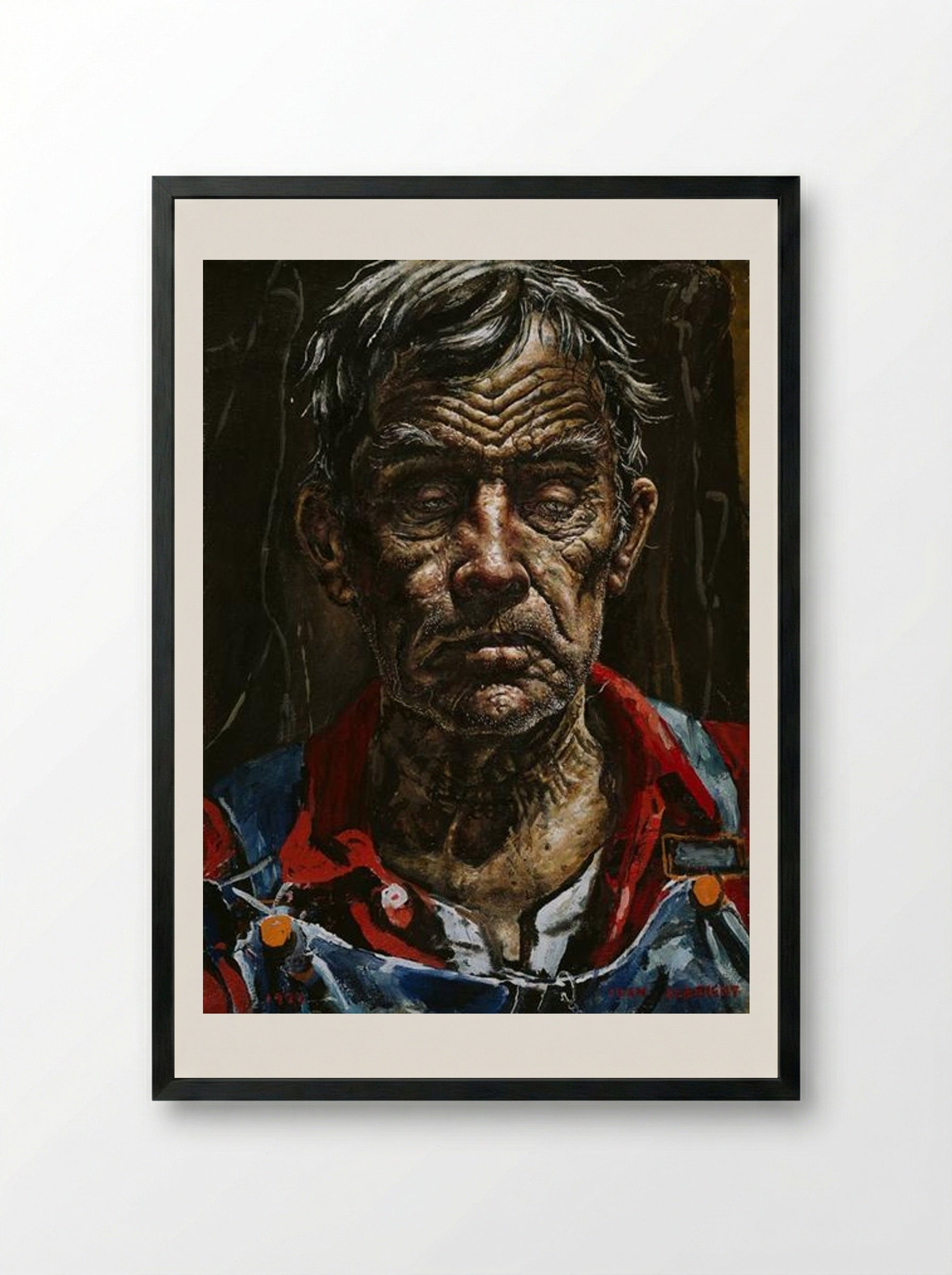 A Face from Georgia - Ivan Albright - Framed Print Black