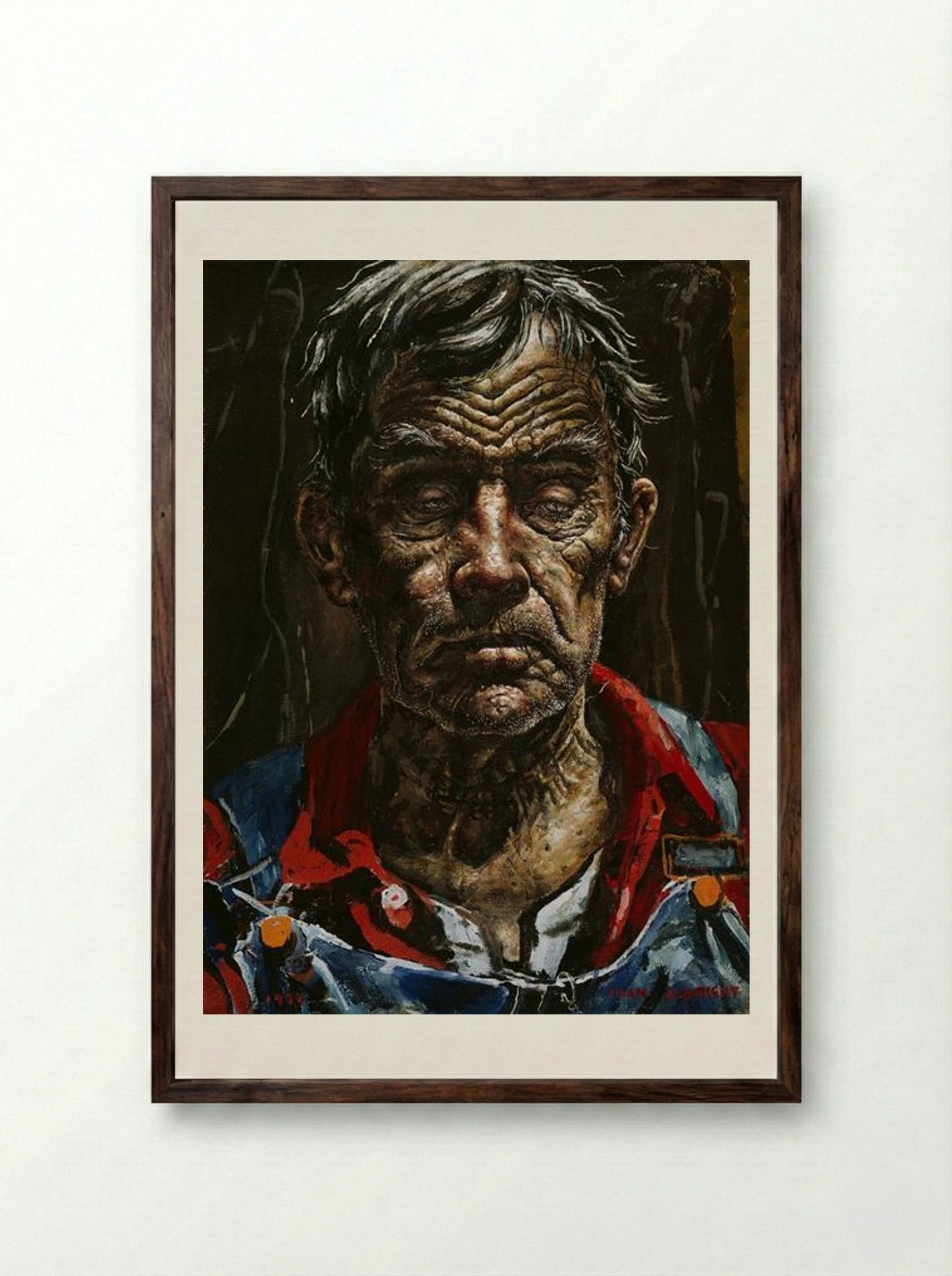 A Face from Georgia - Ivan Albright - Framed Print Dark Wood