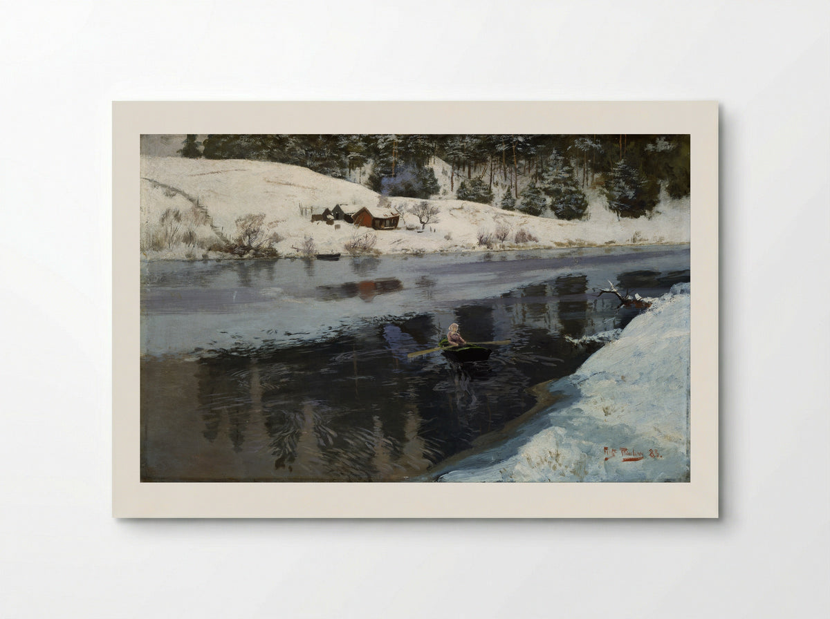 A Factory Building near an Icy River in Winter - Frits Thaulow - Poster
