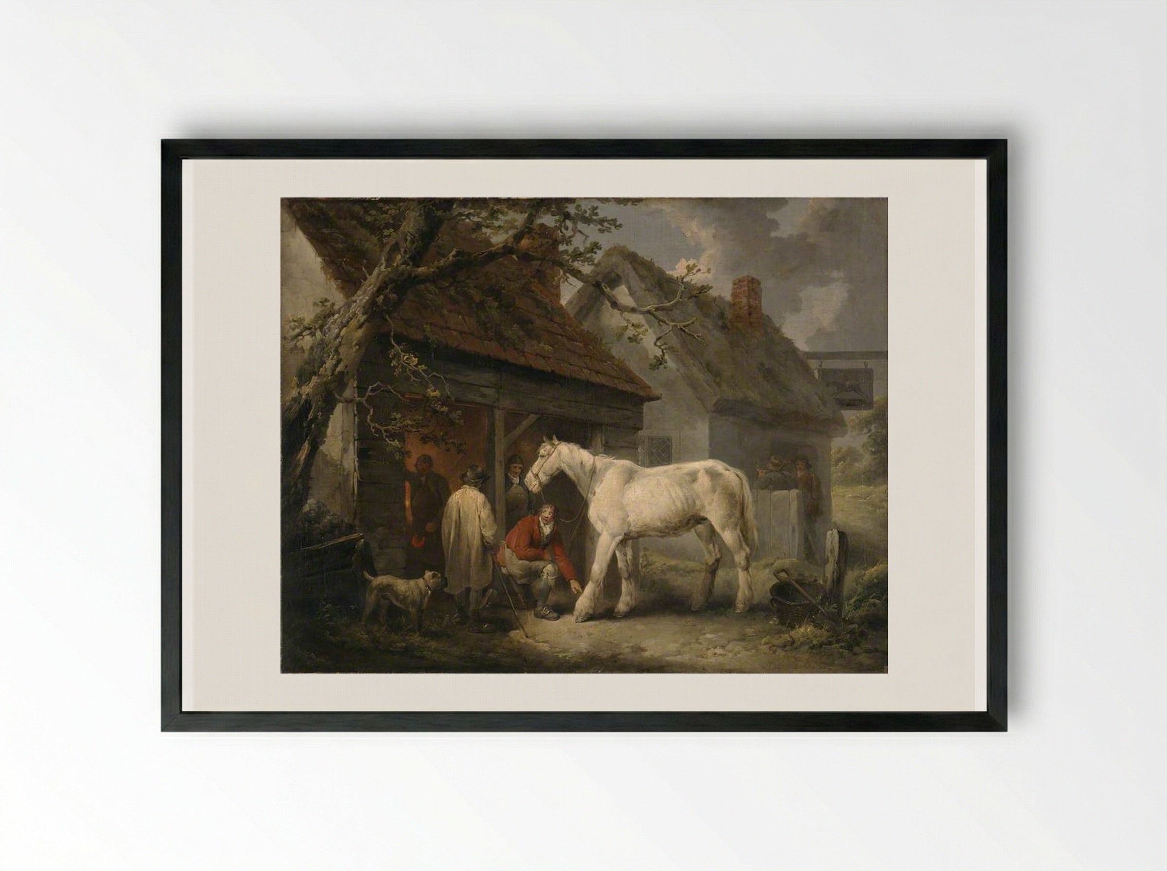 A Farrier's Shop - George Morland - Framed Print Black