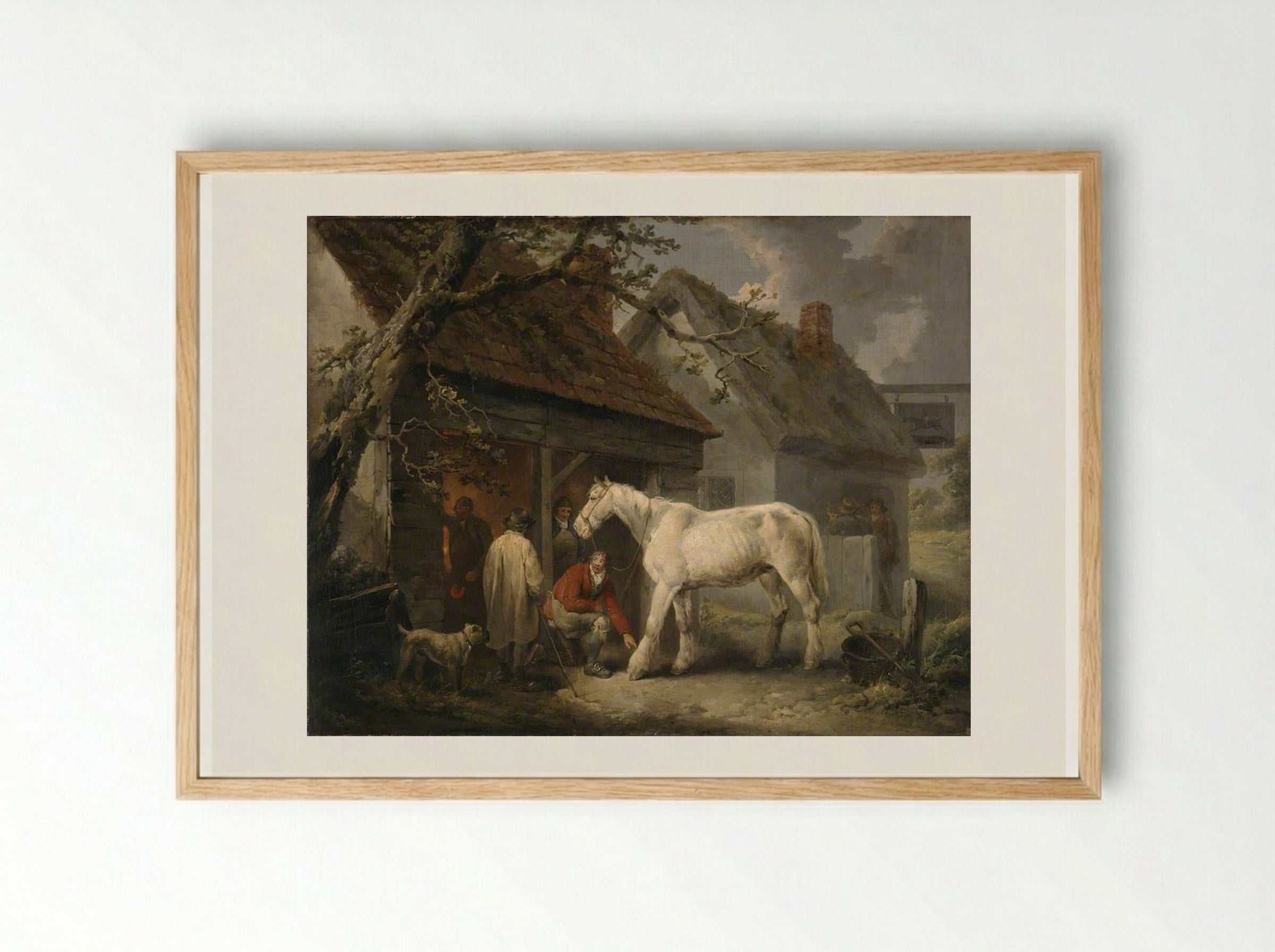 A Farrier's Shop - George Morland - Framed Print Wood