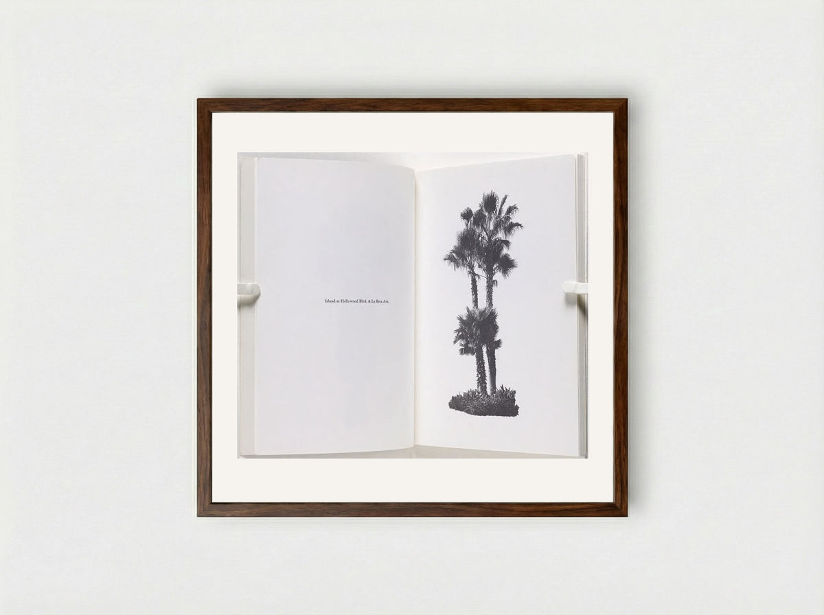 A Few Palm Trees - Edward Ruscha - Framed Print Dark Wood