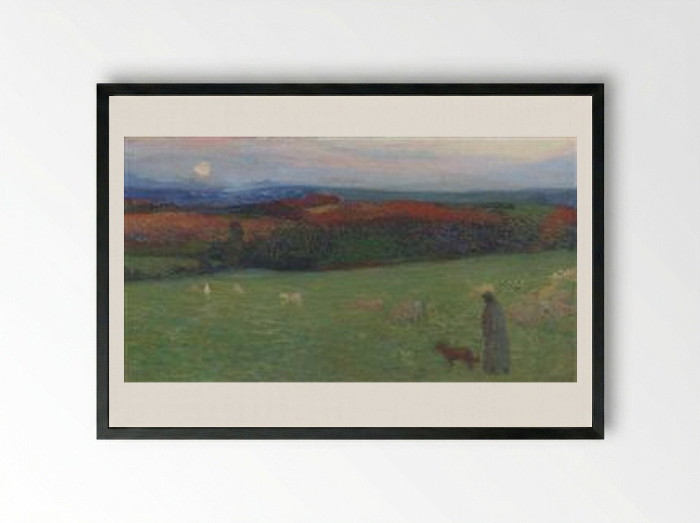 A Field with Figure - Henri Martin - Framed Print Black