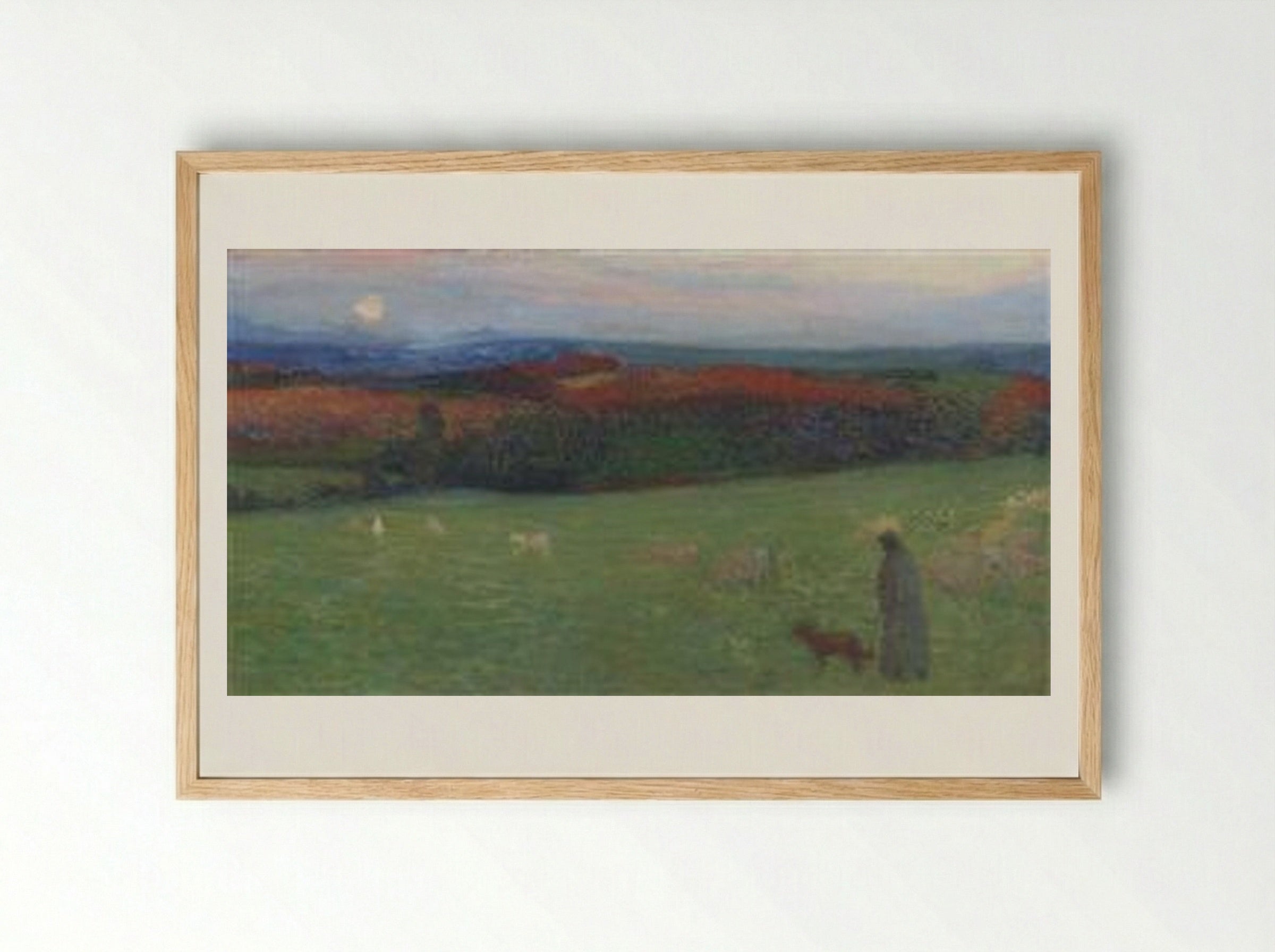 A Field with Figure - Henri Martin - Framed Print Wood