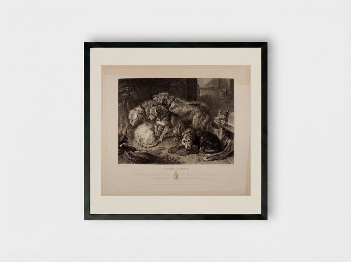 A Fireside Party - Benjamin Phelps Gibbon - Framed Print Black
