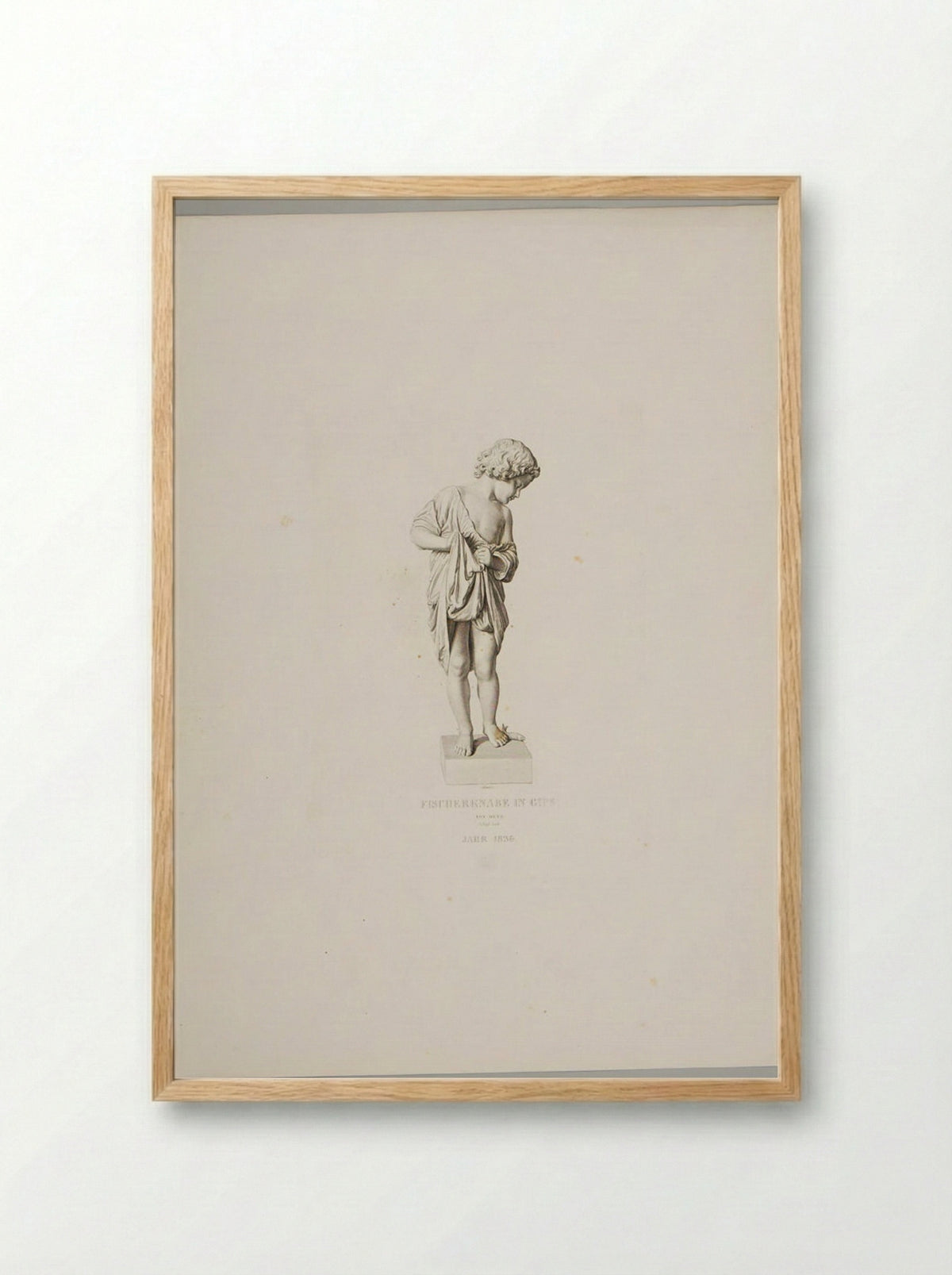 A Fisher Boy, in Plaster - Adolf Hohneck - Framed Print Wood