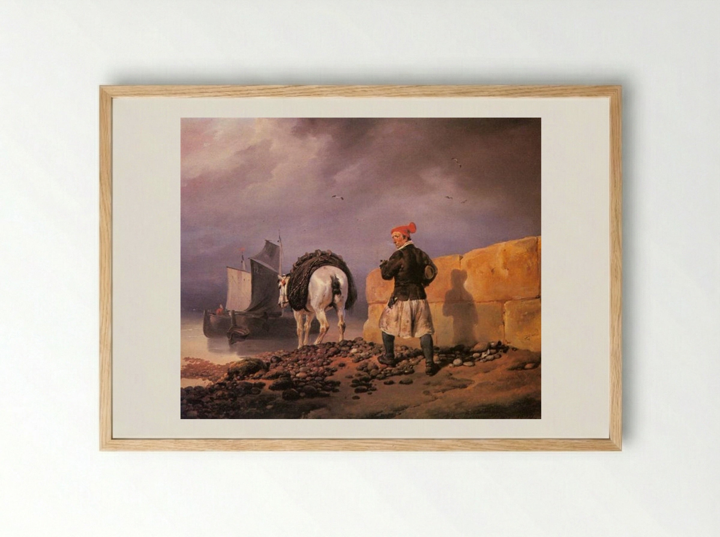 A Fisherman Setting Out - Horace Vernet - Framed Print Wood