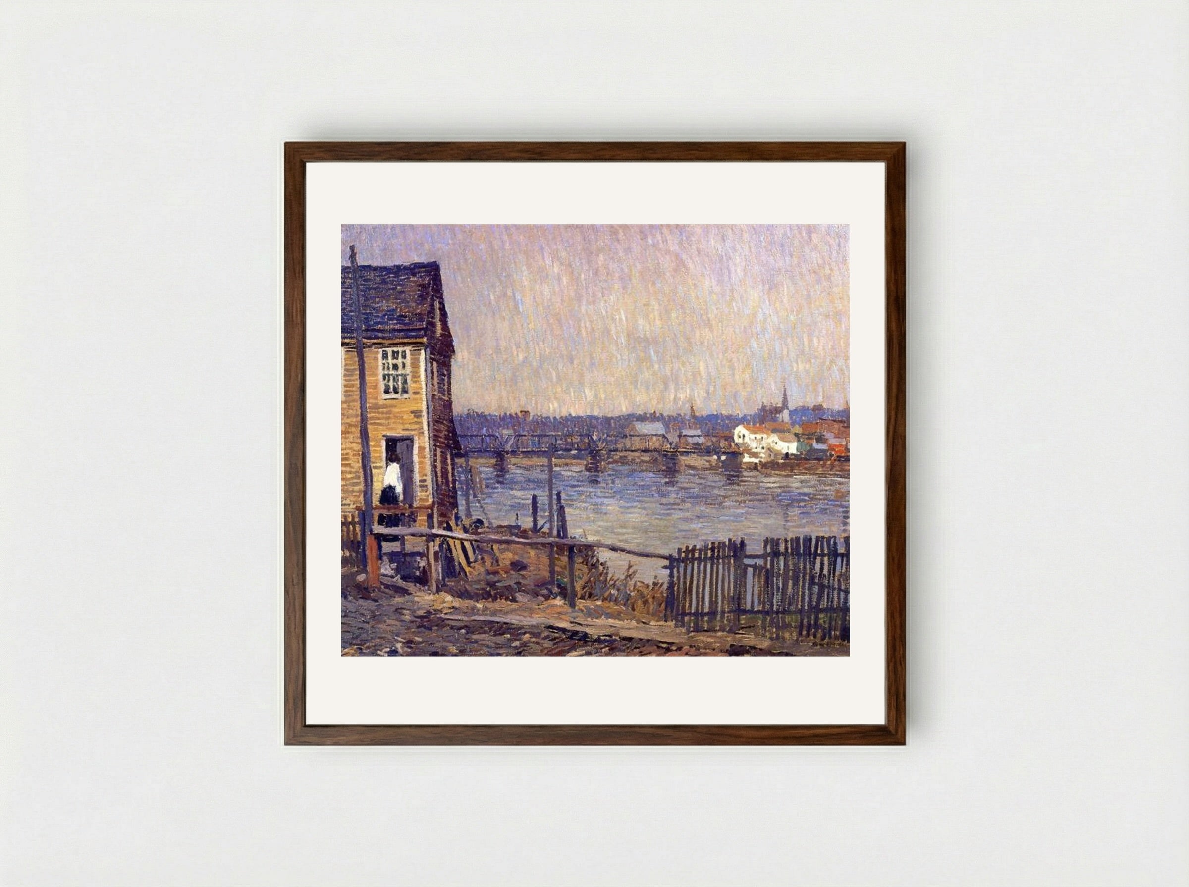 A Fisherman's House - Robert Spencer - Framed Print Dark Wood