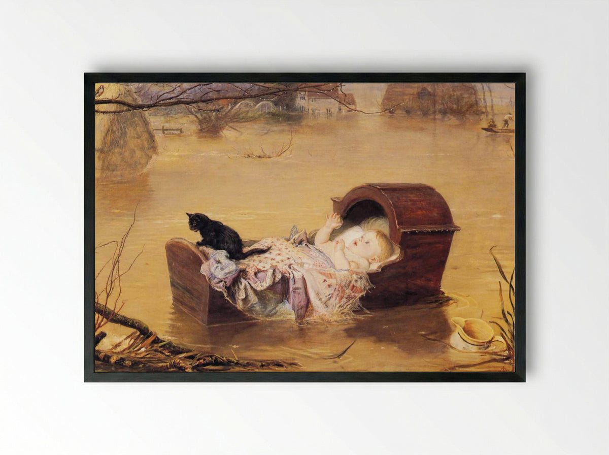 A Flood - John Everett Millais - Framed Print Black