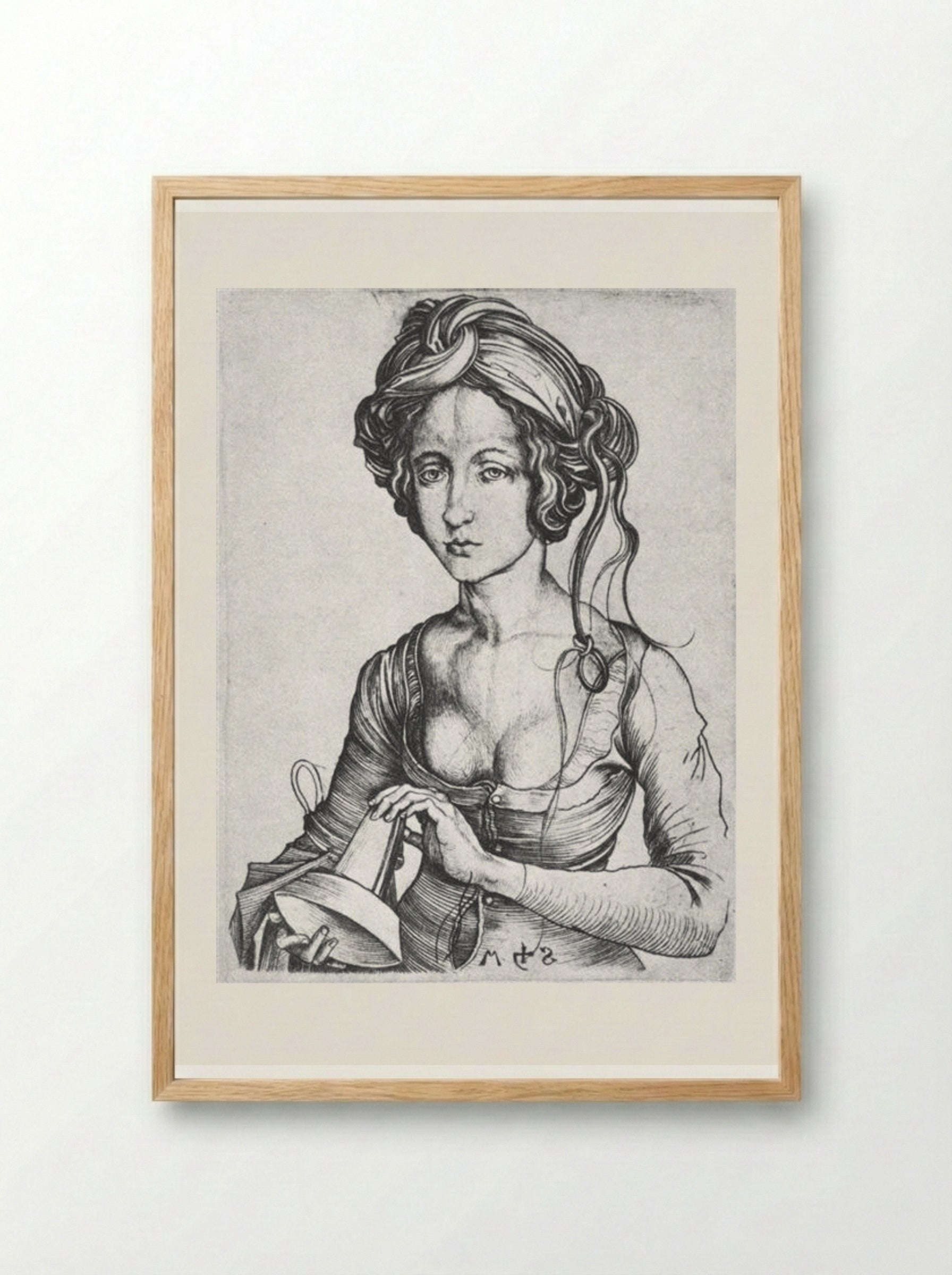 A Foolish Virgin - Martin Schongauer - Framed Print Wood