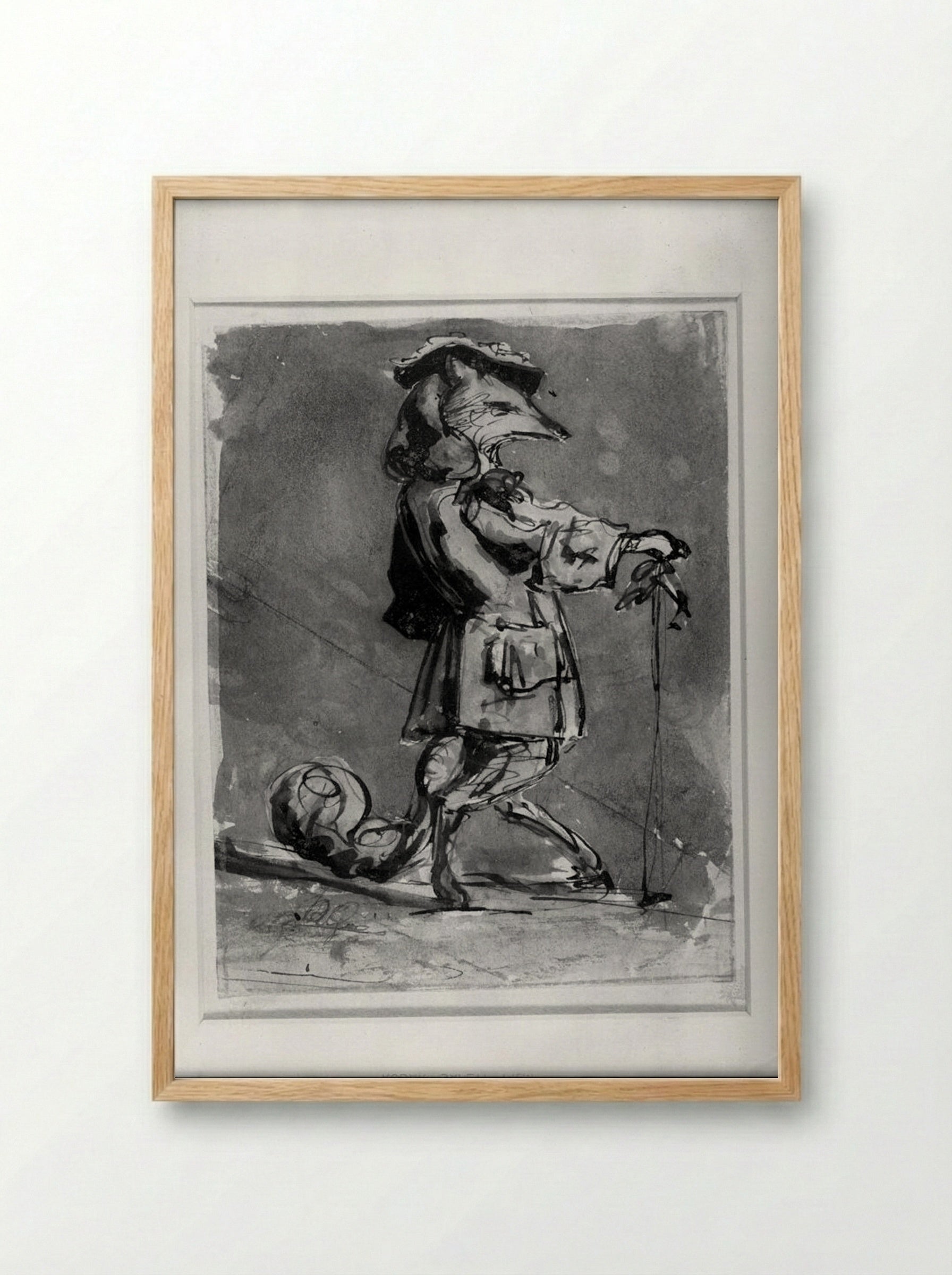 A Fox Dressed as a Gentleman - Jean Ignace Isidore Gérard - Framed Print Wood