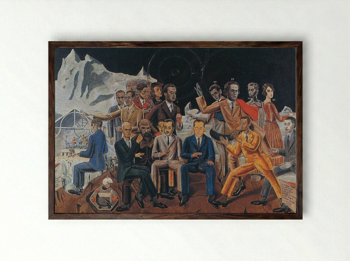 A Friends' Reunion - Max Ernst - Framed Print Dark Wood