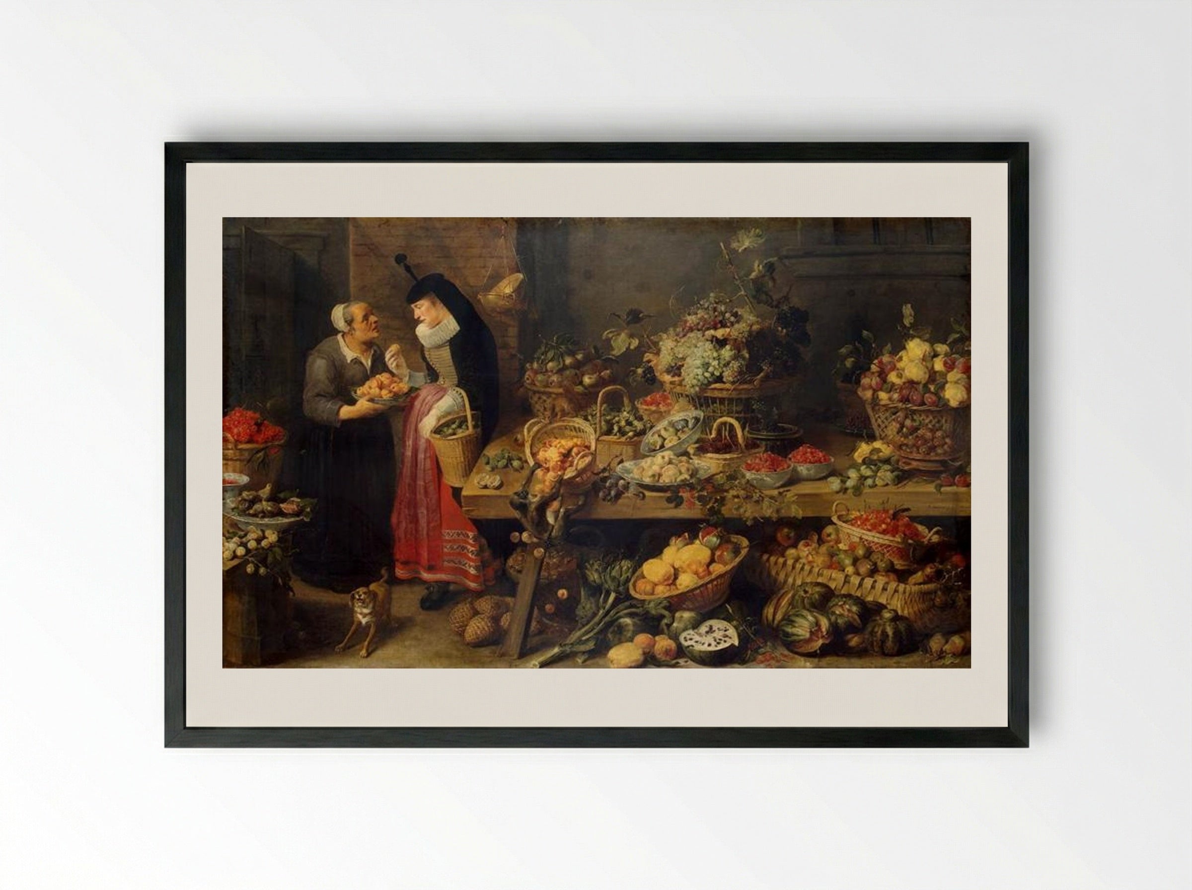 A Fruit Stall - Frans Snyders - Framed Print Black