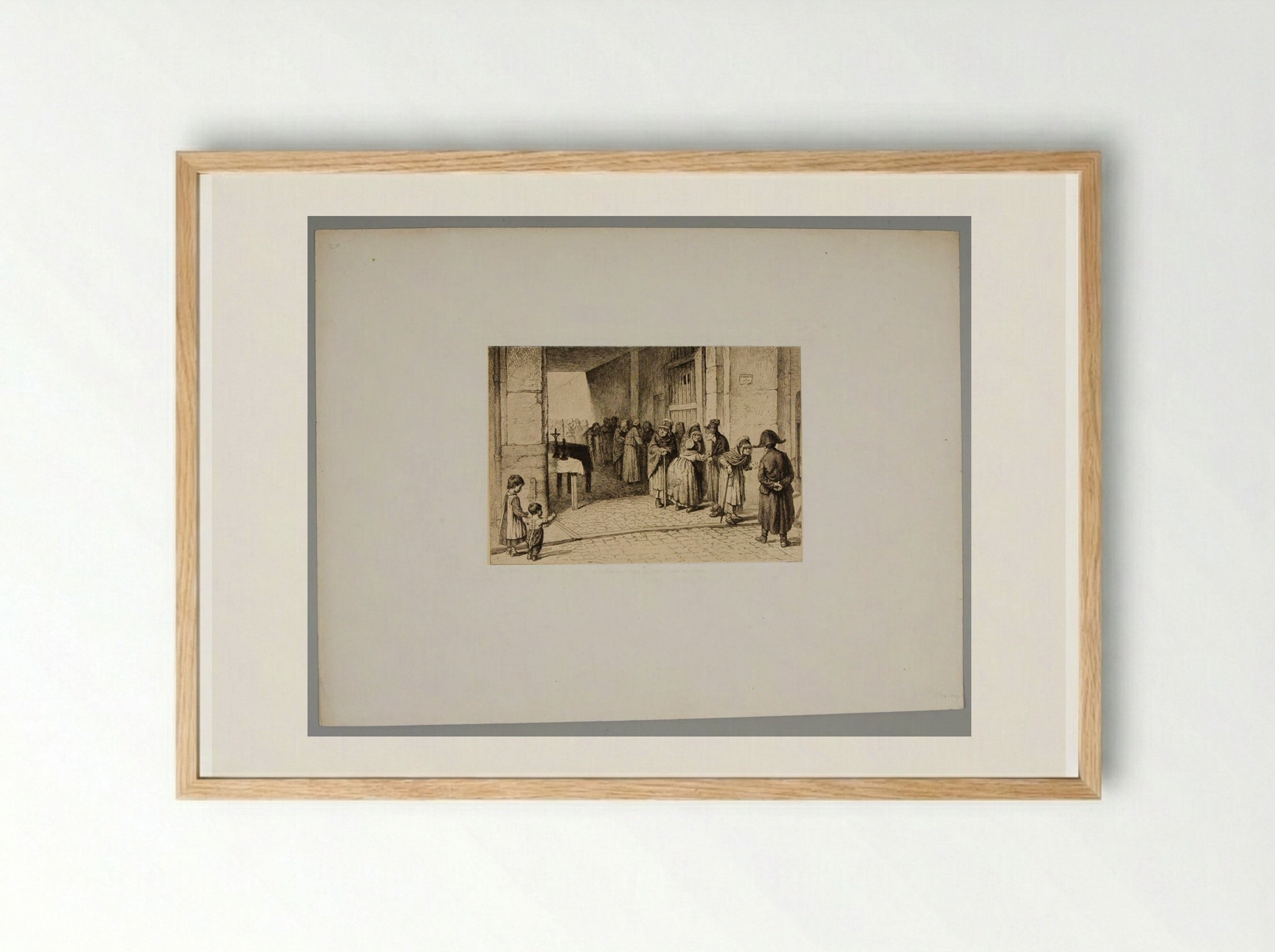 A Funeral at the Little Sister of the Poor Convent - Léopold Flameng - Framed Print Wood