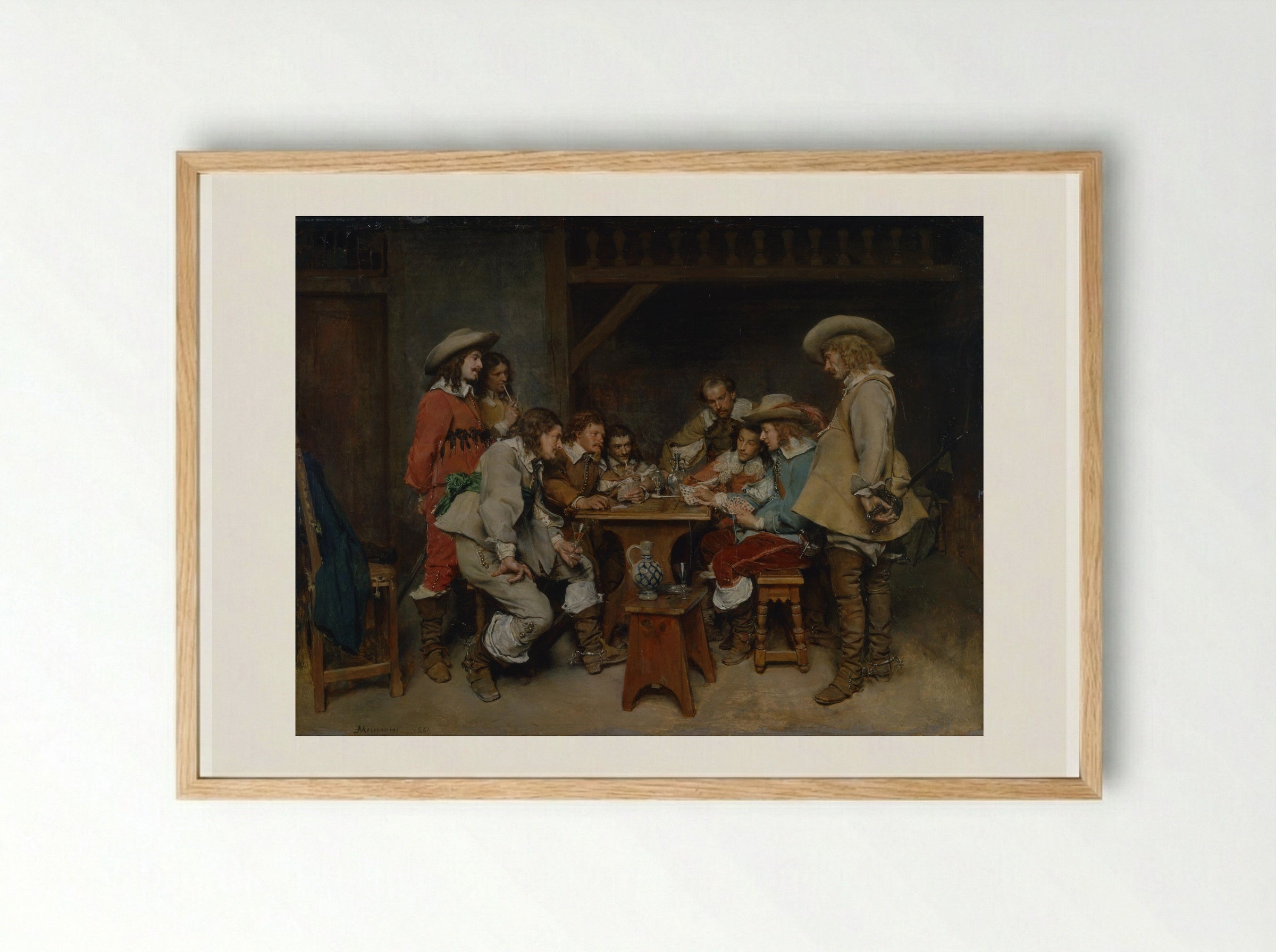 A Game of Piquet - Ernest Meissonier - Framed Print Wood