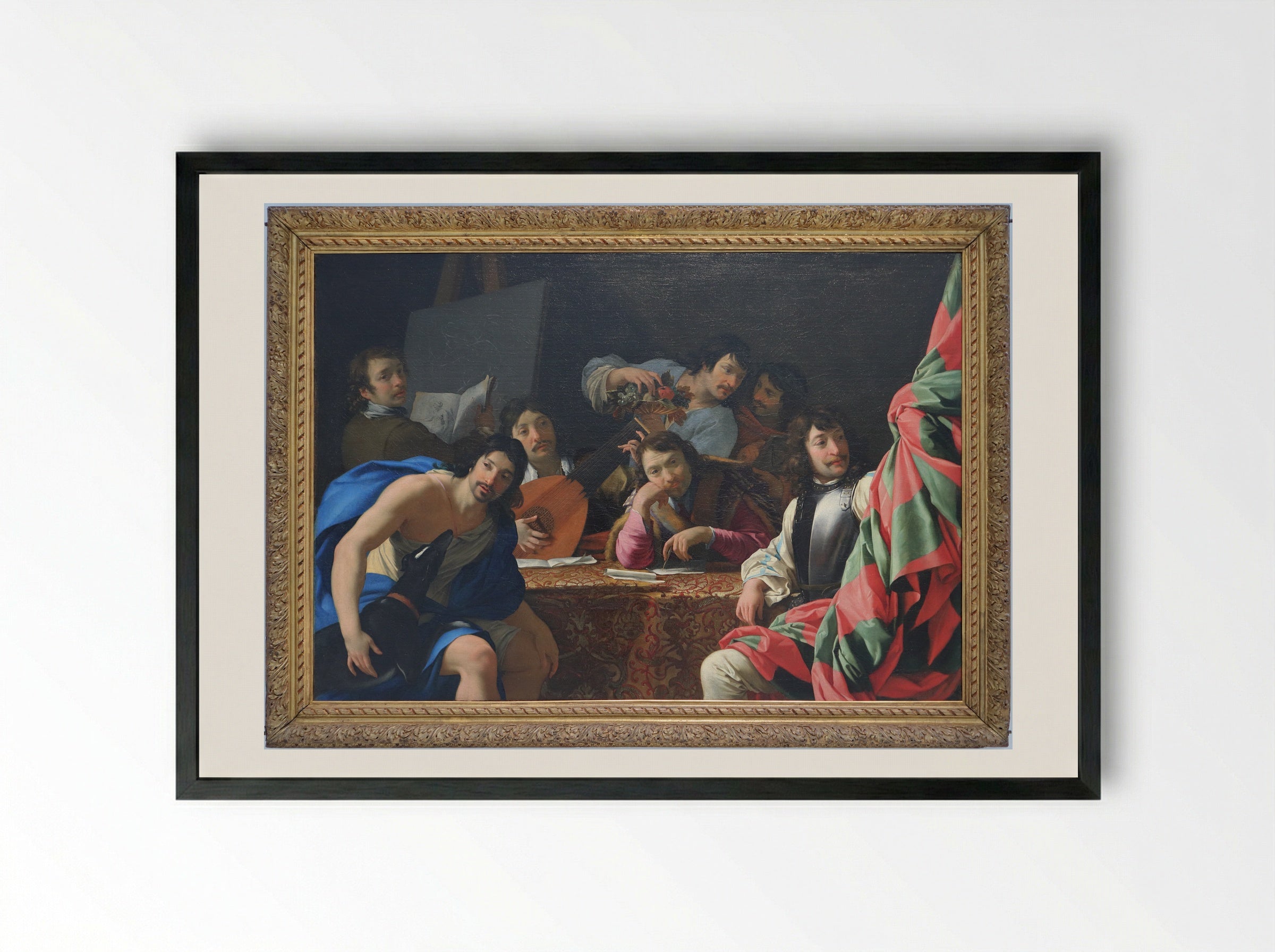 A Gathering of Friends - Eustache Le Sueur - Framed Print Black