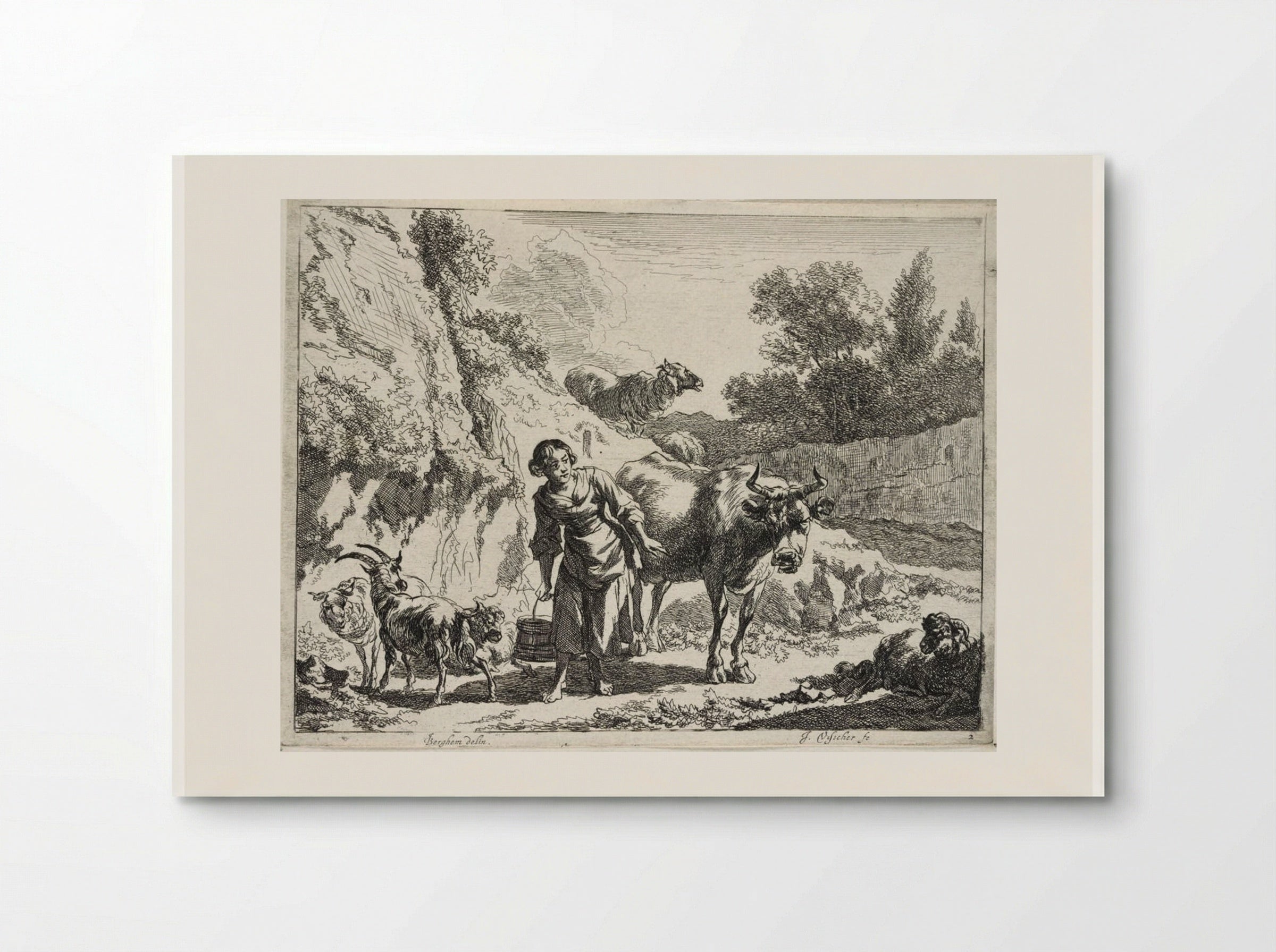 A Girl Carrying a Bucket - Johannes Visscher - Poster