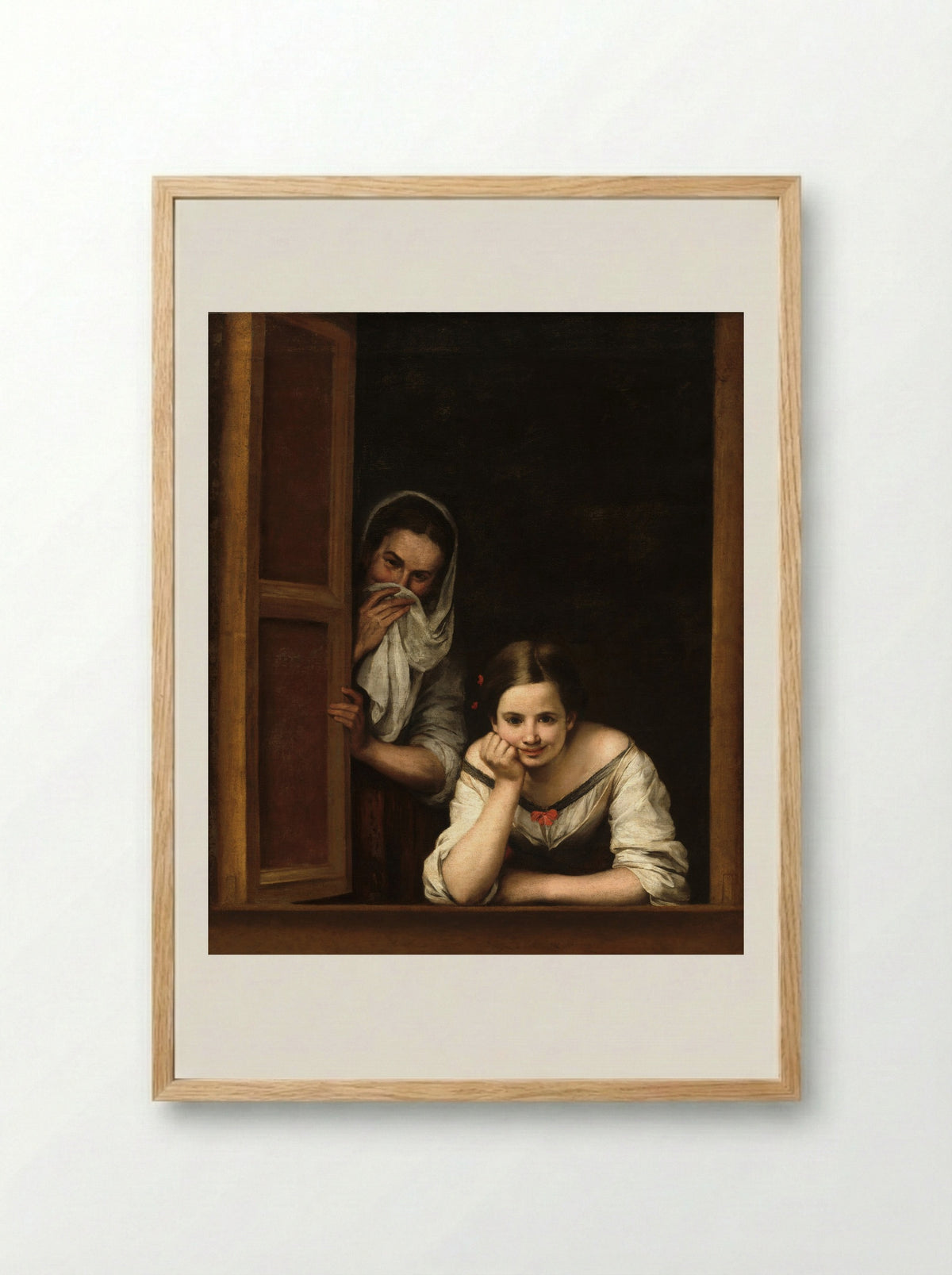 A Girl and her Duenna - Bartolomé Esteban Murillo - Framed Print Wood