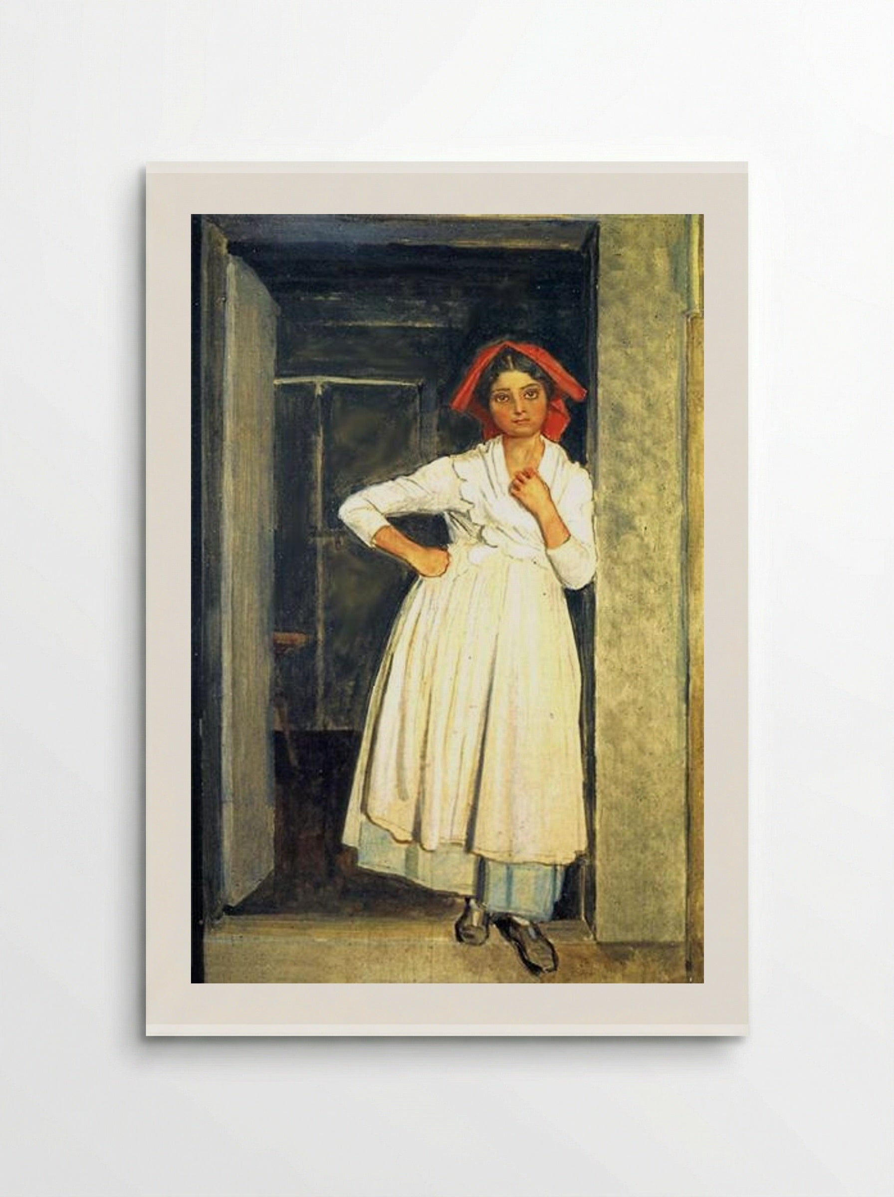 A Girl from Albano Standing in the Doorway - Alexander Ivanov - Poster