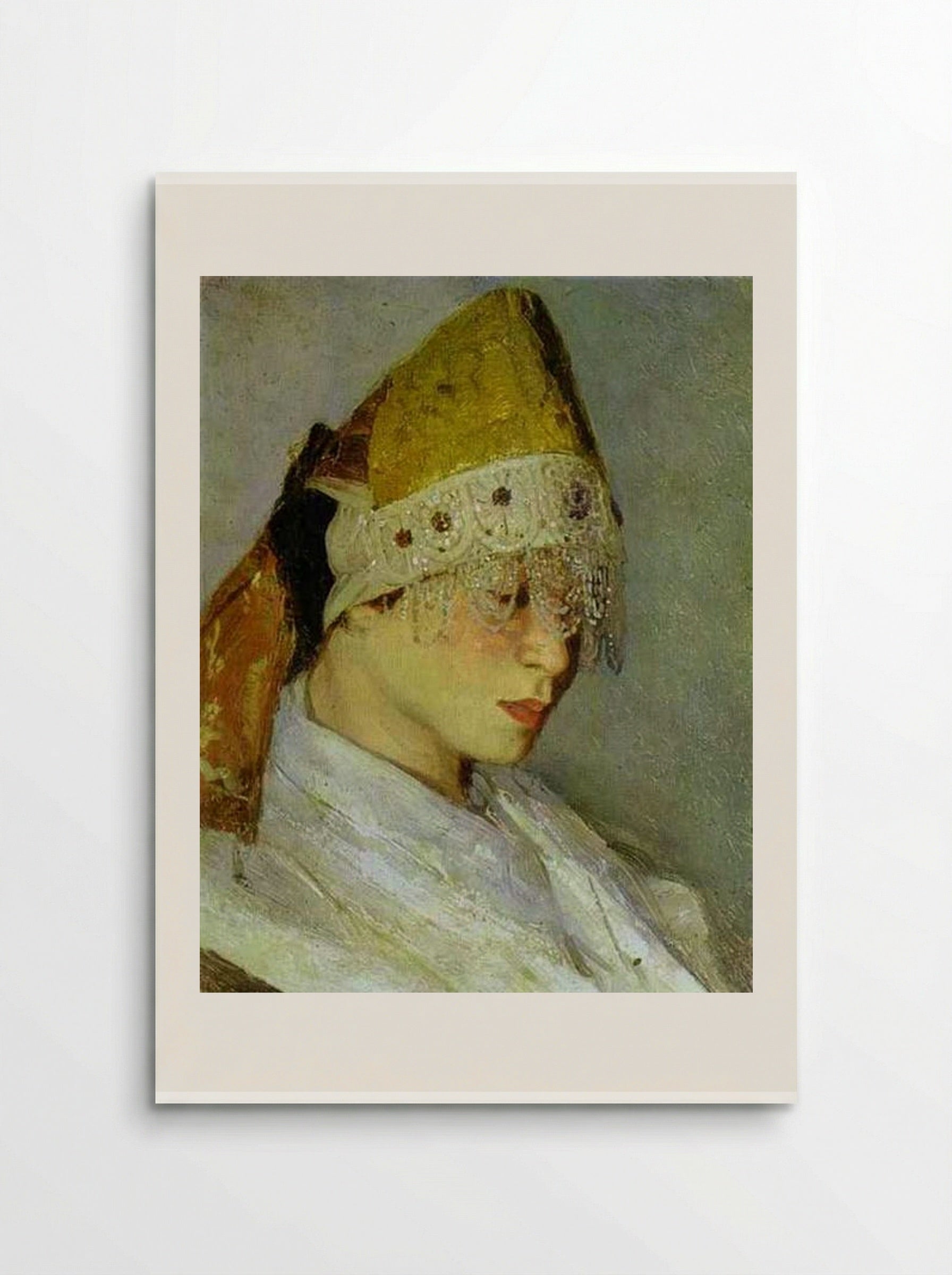 A Girl with Kokoshnik - Mikhail Nesterov - Poster