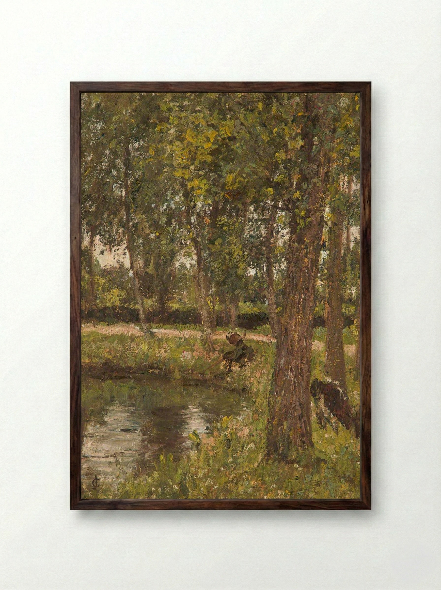 A Glade - James Charles - Framed Print Dark Wood