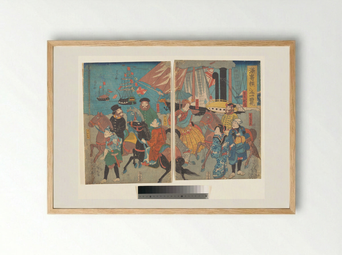 A Glance at Miyosaki, Yokohama - Utagawa Yoshimori - Framed Print Wood