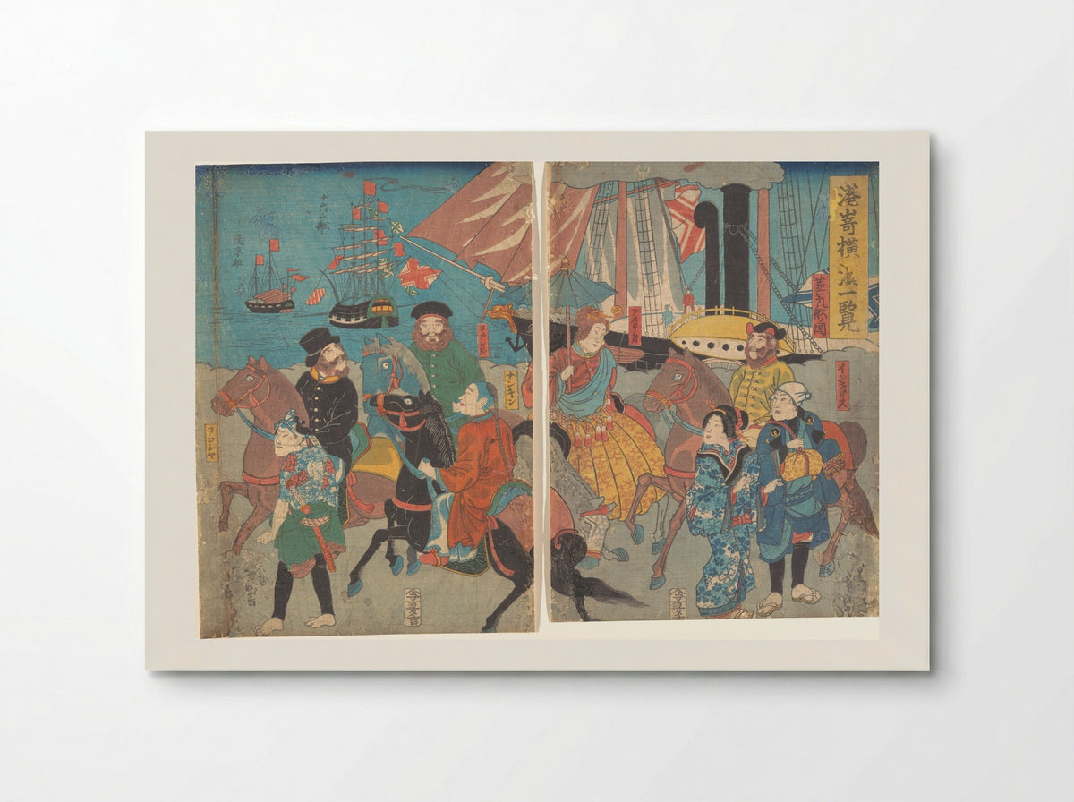 A Glance at Miyosaki, Yokohama - Utagawa Yoshimori - Poster