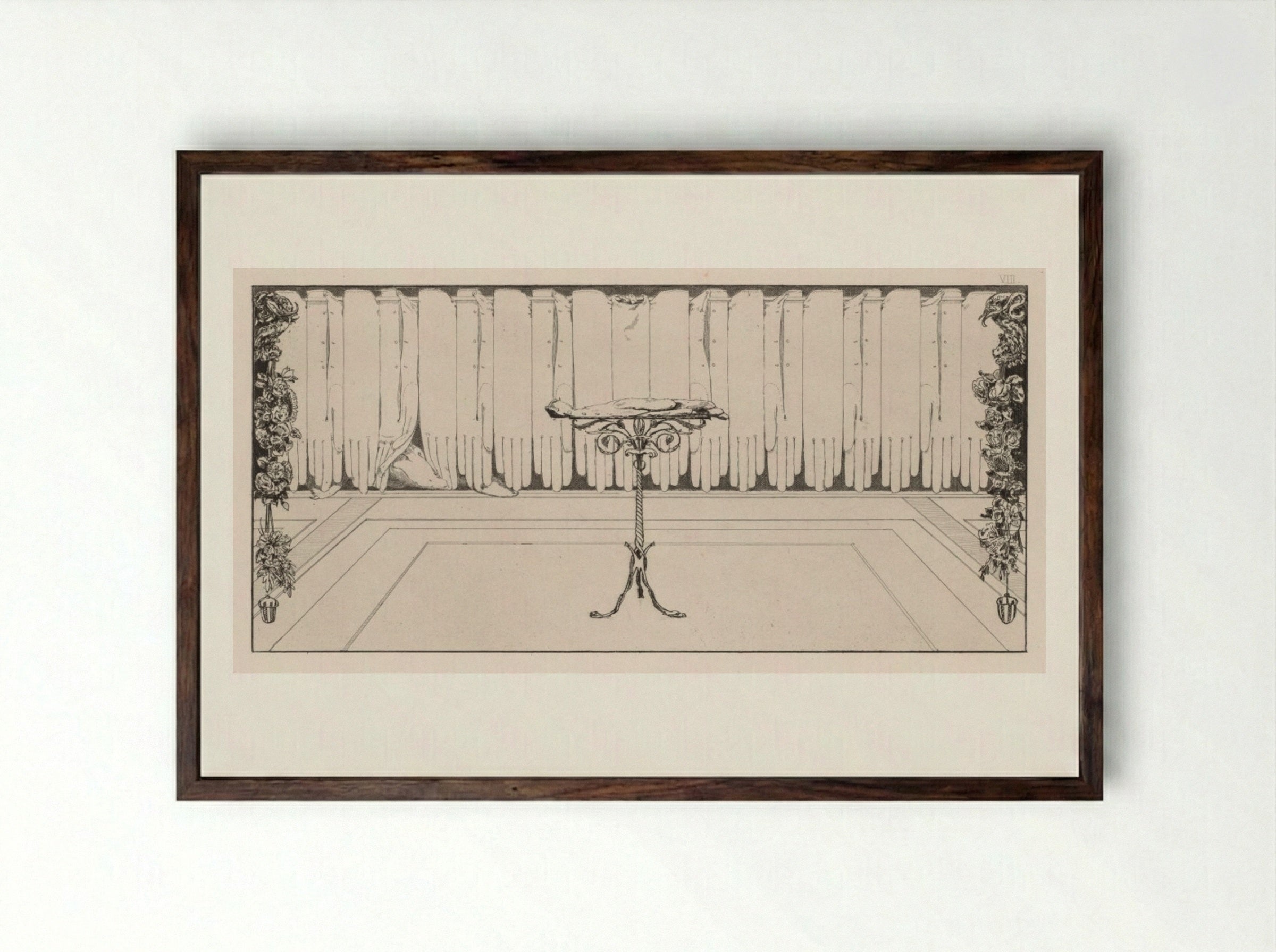 A Glove: Repose - Max Klinger - Framed Print Dark Wood