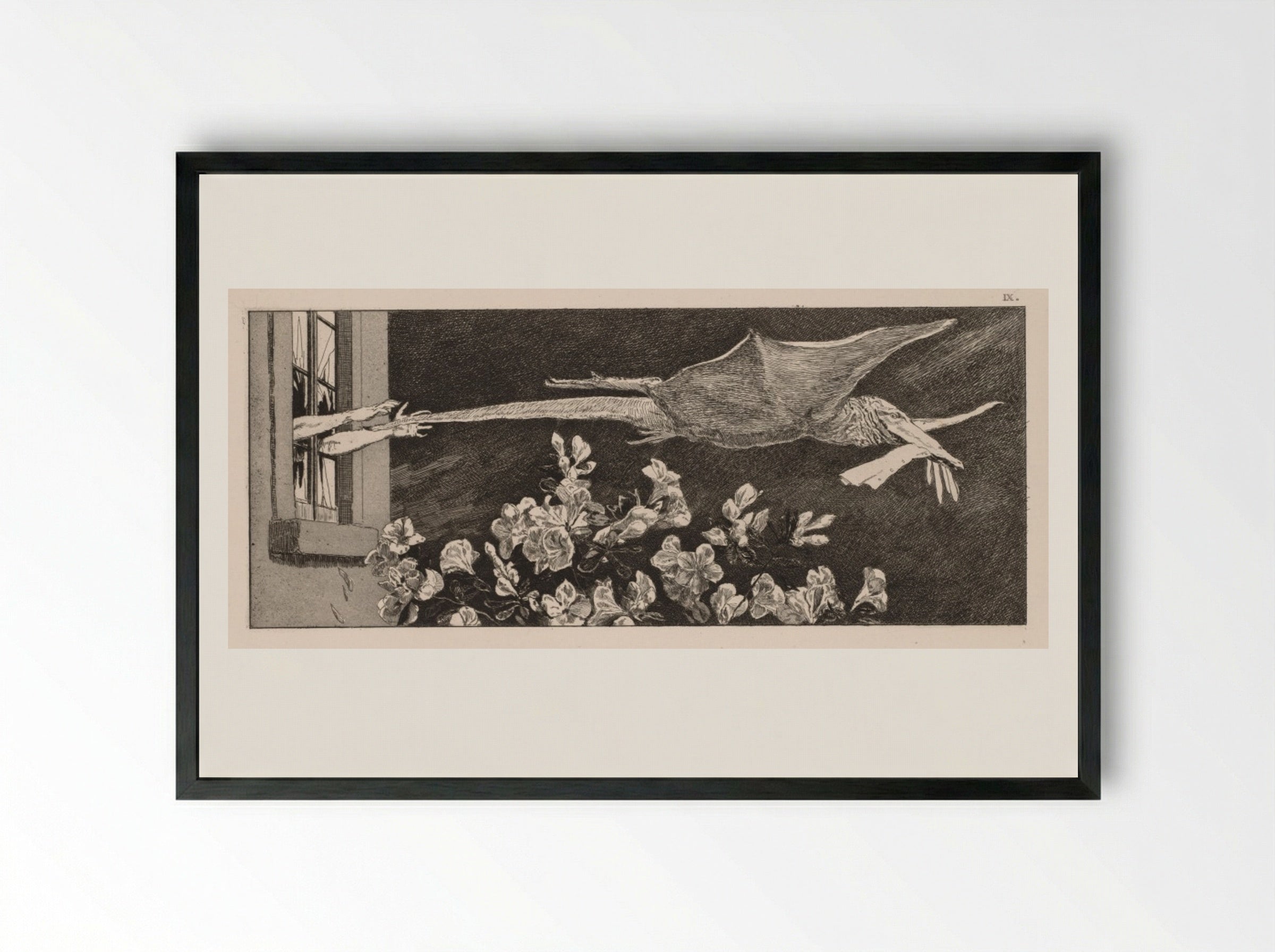 A Glove: The Abduction - Max Klinger - Framed Print Black