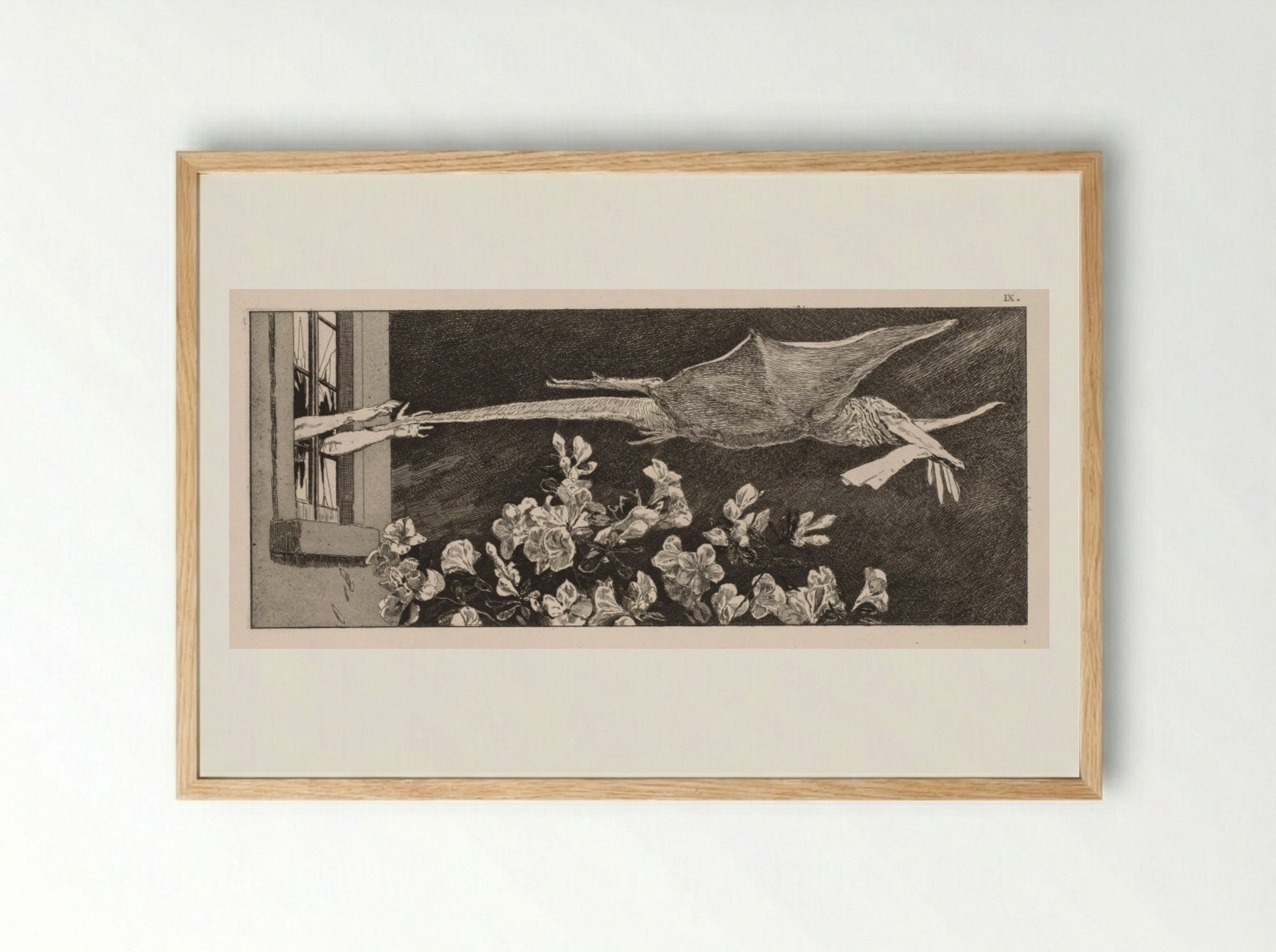 A Glove: The Abduction - Max Klinger - Framed Print Wood