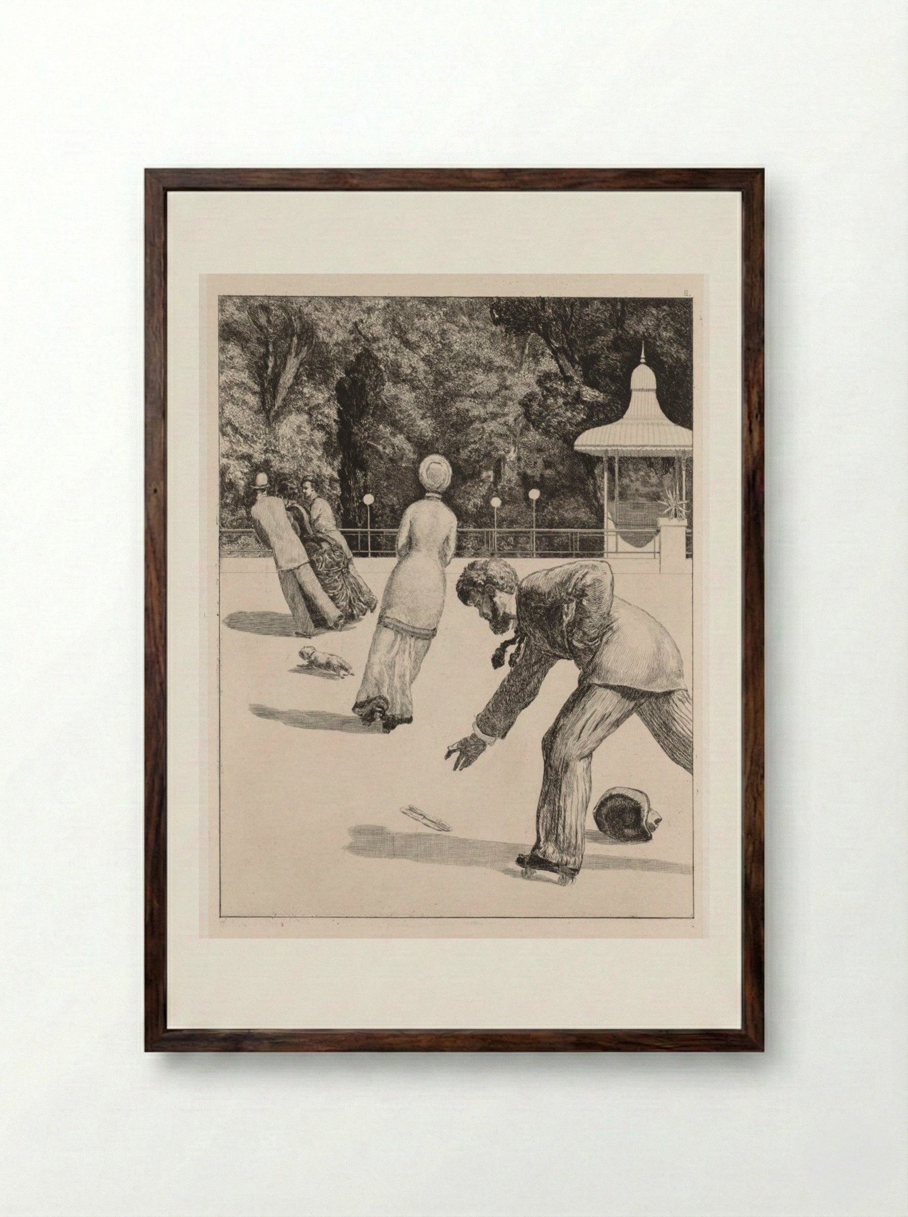 A Glove: The Action - Max Klinger - Framed Print Dark Wood
