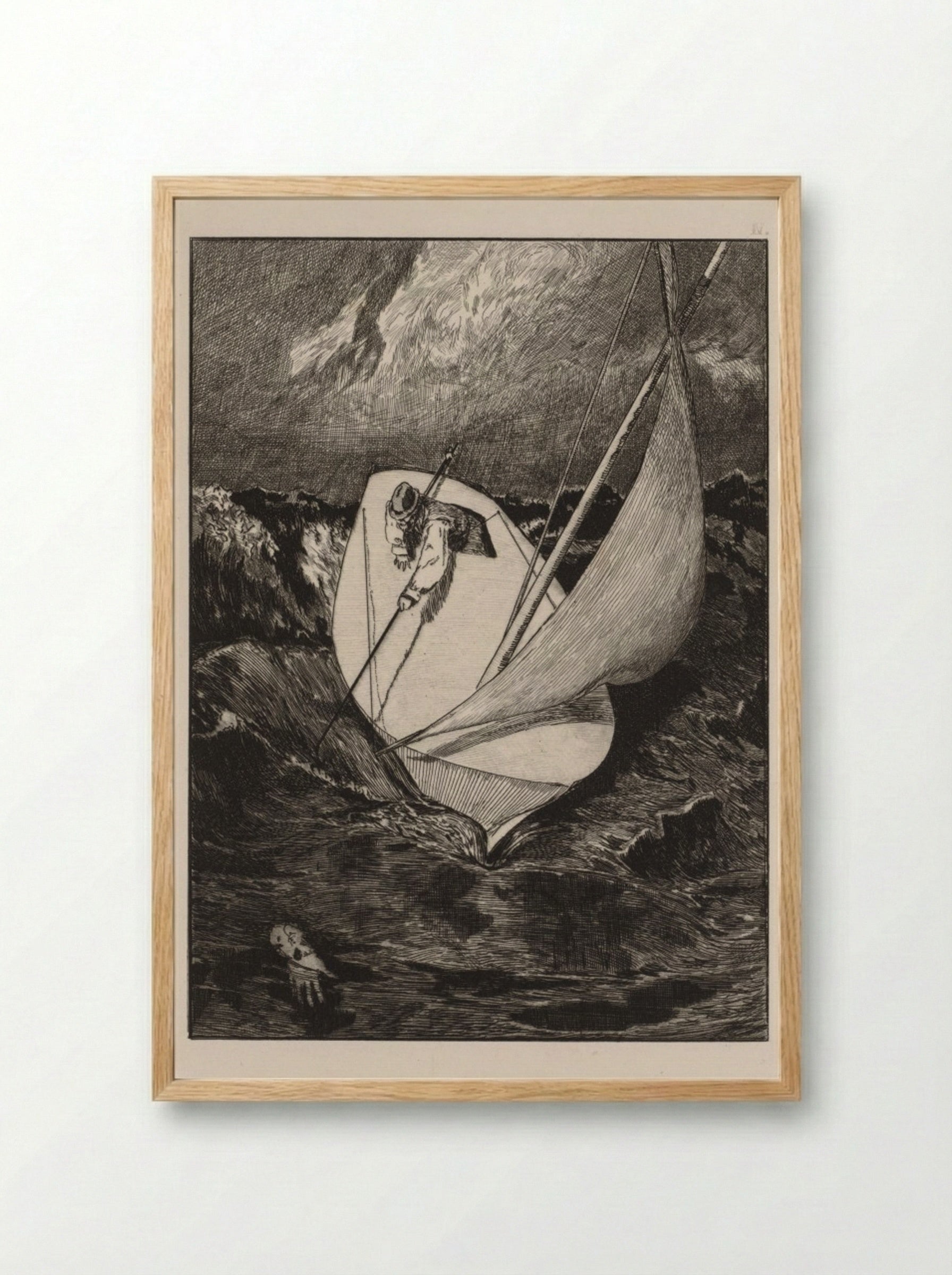 A Glove: The Rescue - Max Klinger - Framed Print Wood