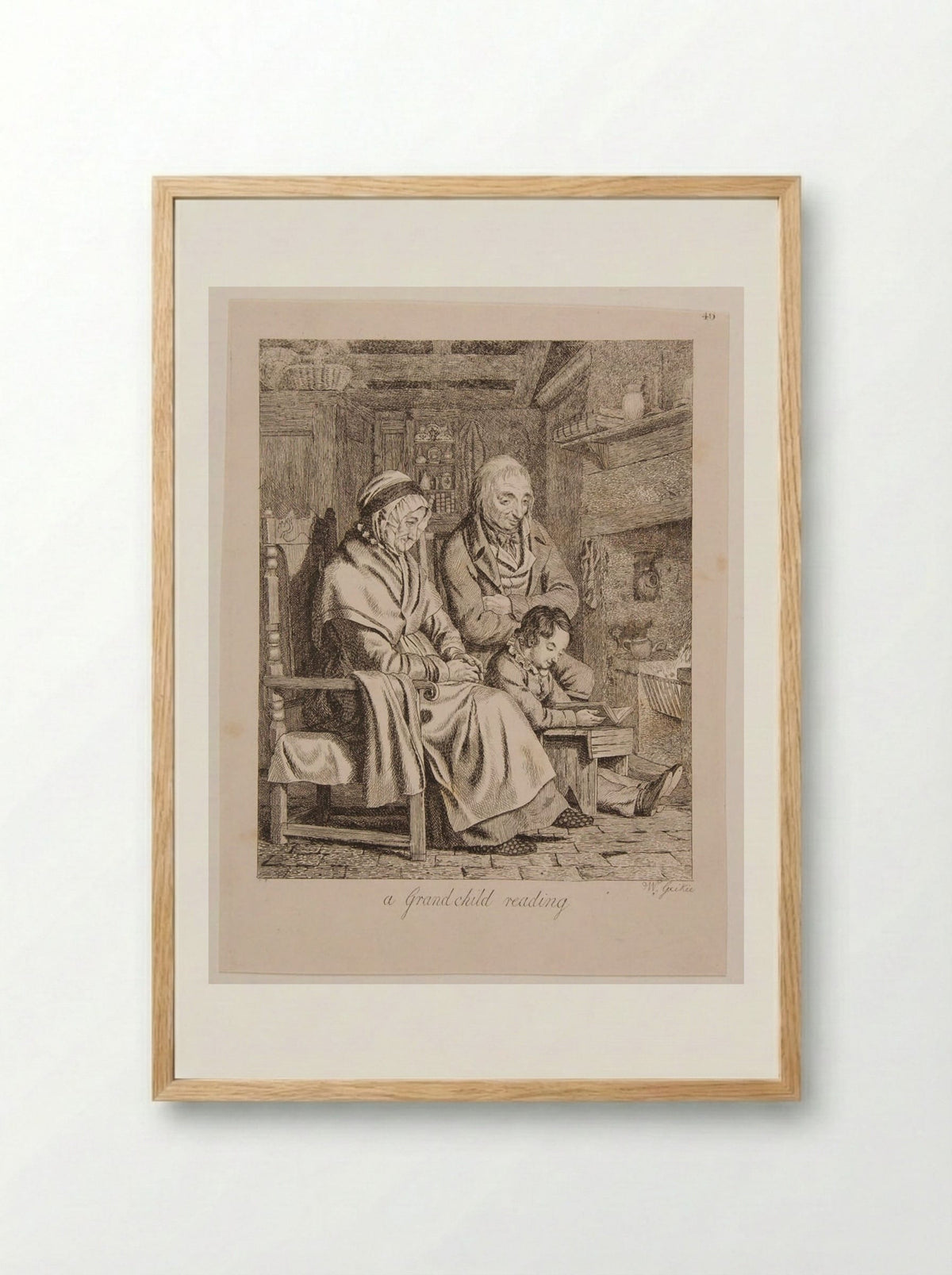 A Grandchild Reading - Walter Geikie - Framed Print Wood