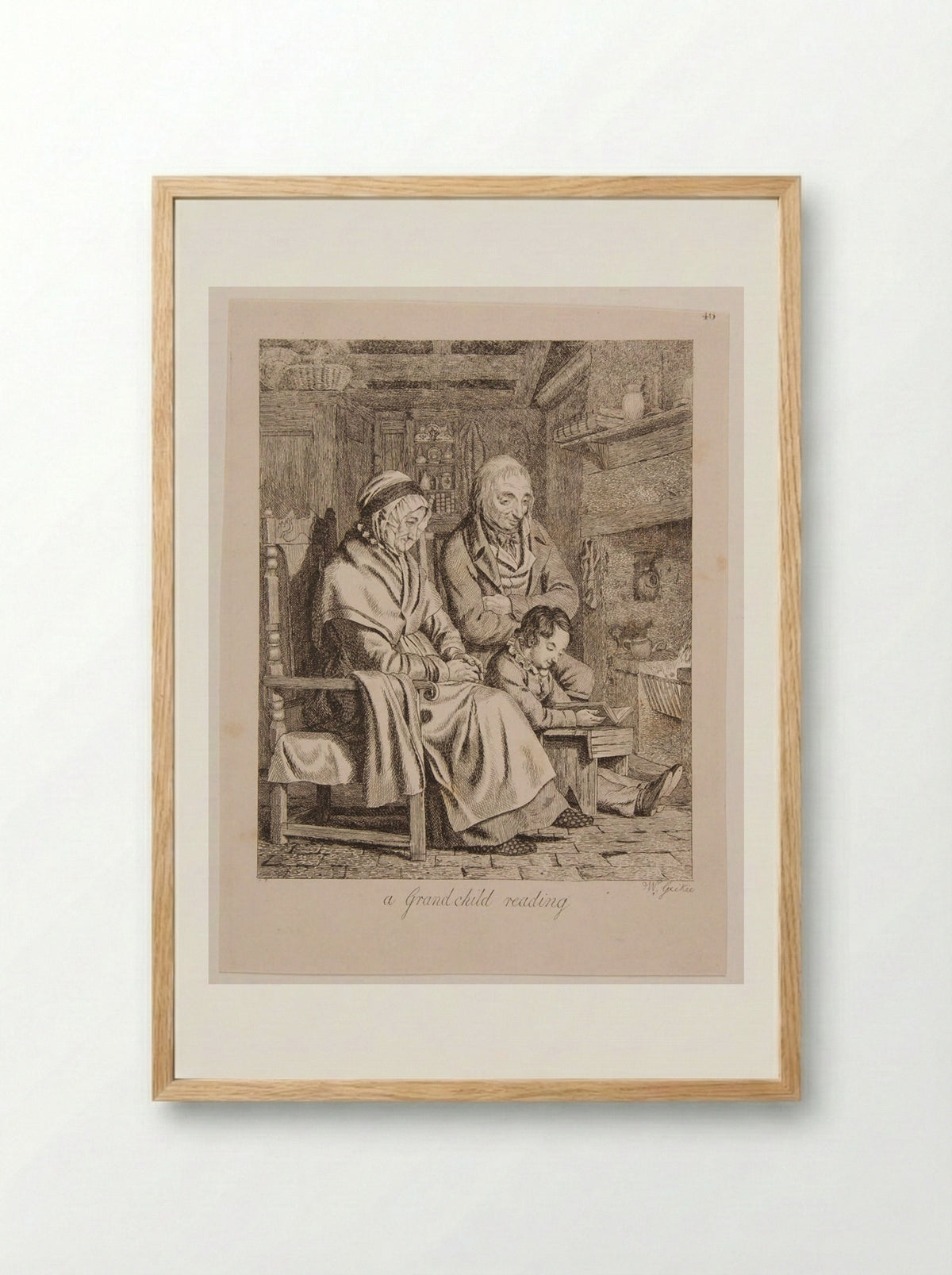 A Grandchild Reading - Walter Geikie - Framed Print Wood