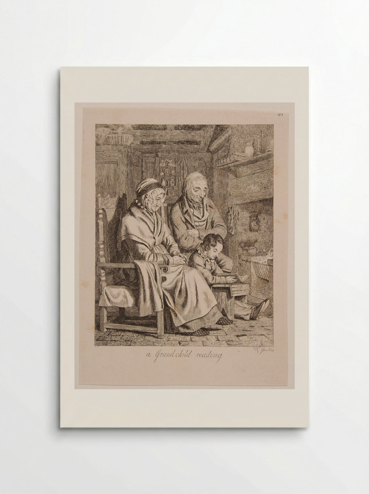 A Grandchild Reading - Walter Geikie - Poster