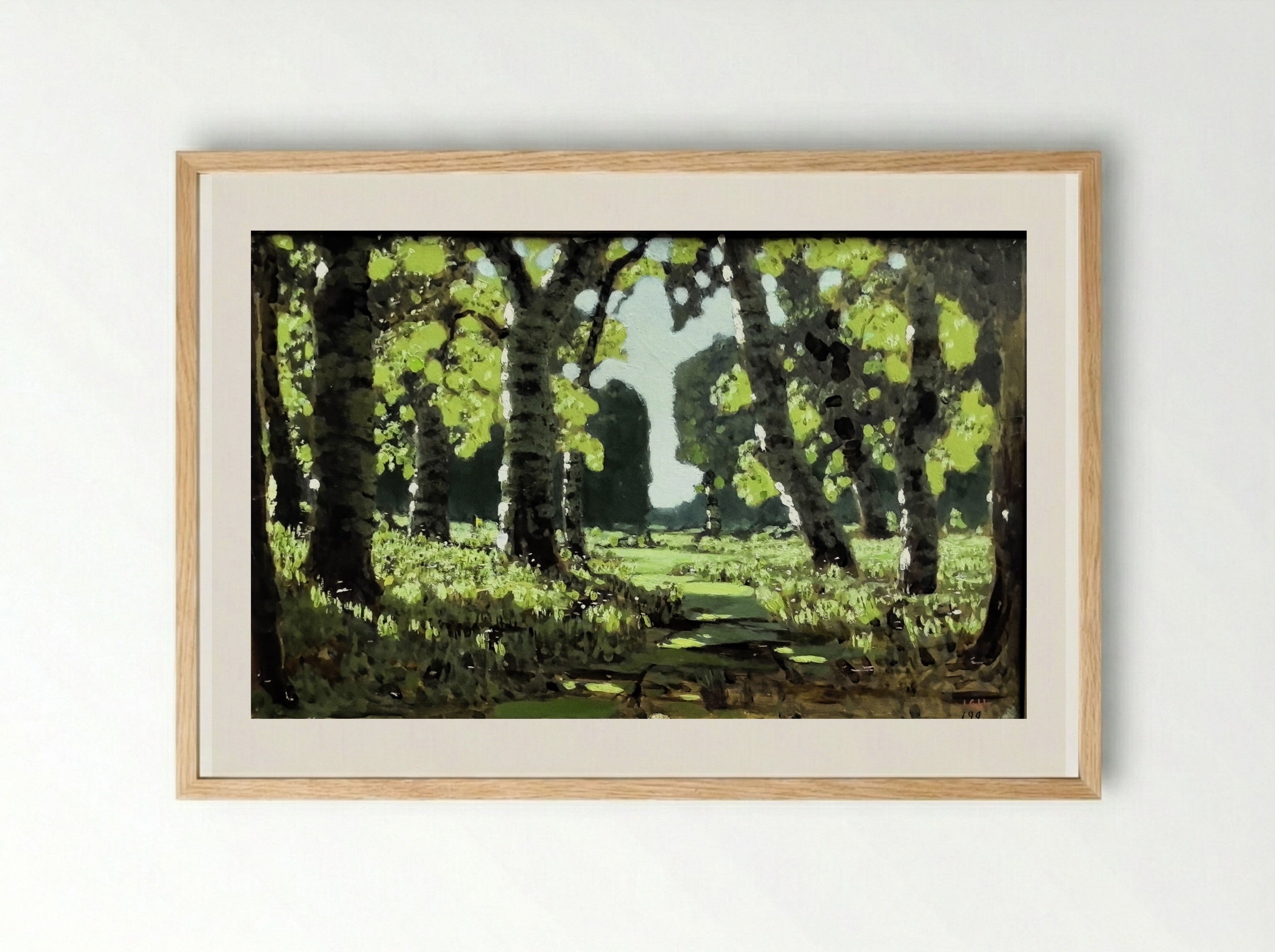 A Grove with Birch - Arkhip Kuindzhi - Framed Print Wood