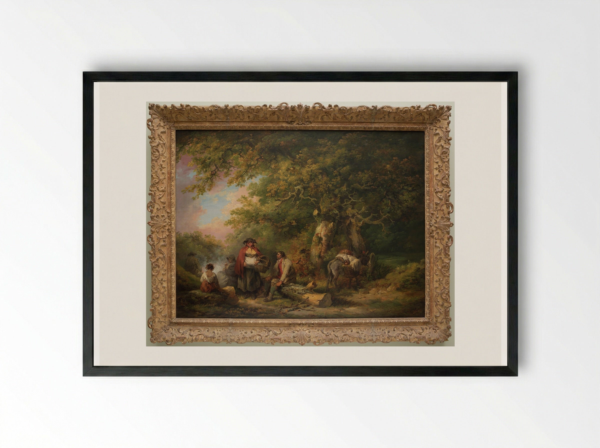 A Gypsy Encampment - George Morland - Framed Print Black