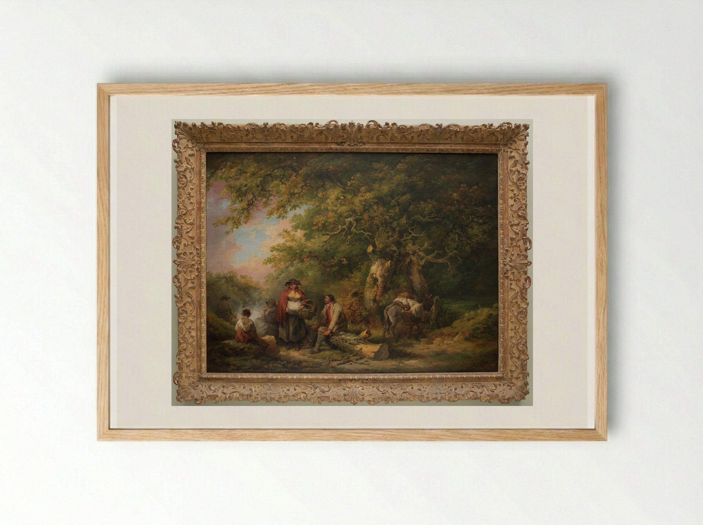 A Gypsy Encampment - George Morland - Framed Print Wood