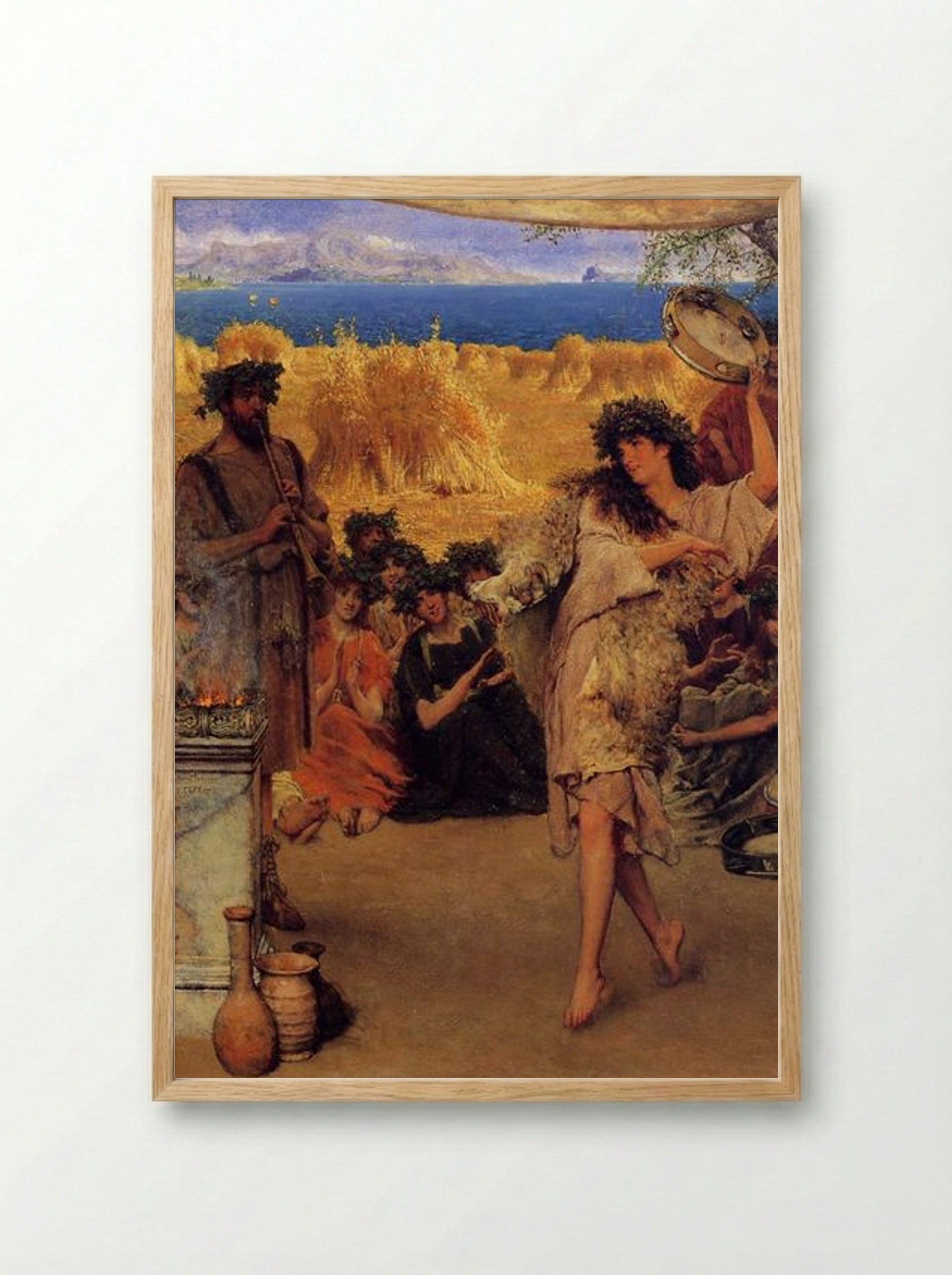 A Harvest Festival (A Dancing Bacchante at Harvest Time) - Sir Lawrence Alma-Tadema - Framed Print Wood