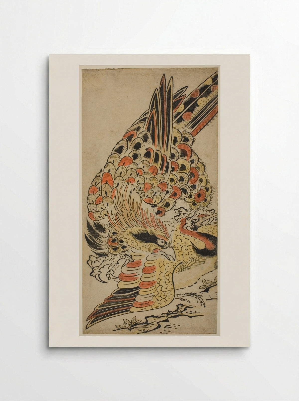 A Hawk Capturing a Crane in Flight - Torii Kiyomasu I - Poster