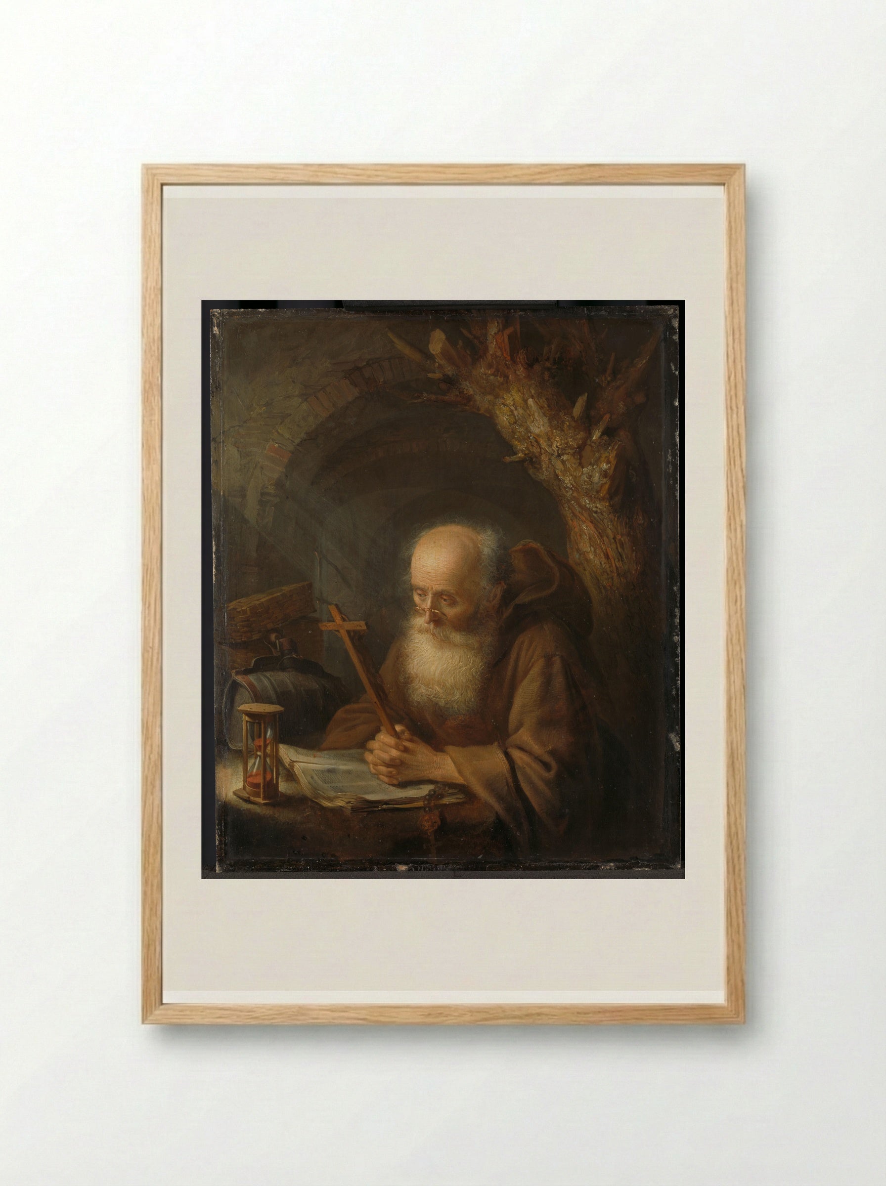 A Hermit - Gerrit Dou - Framed Print Wood