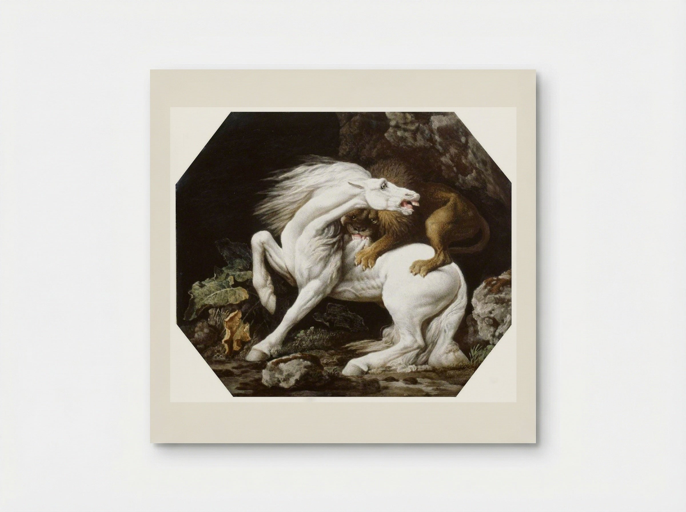 A Horse Attacked by a Lion - George Stubbs - Poster