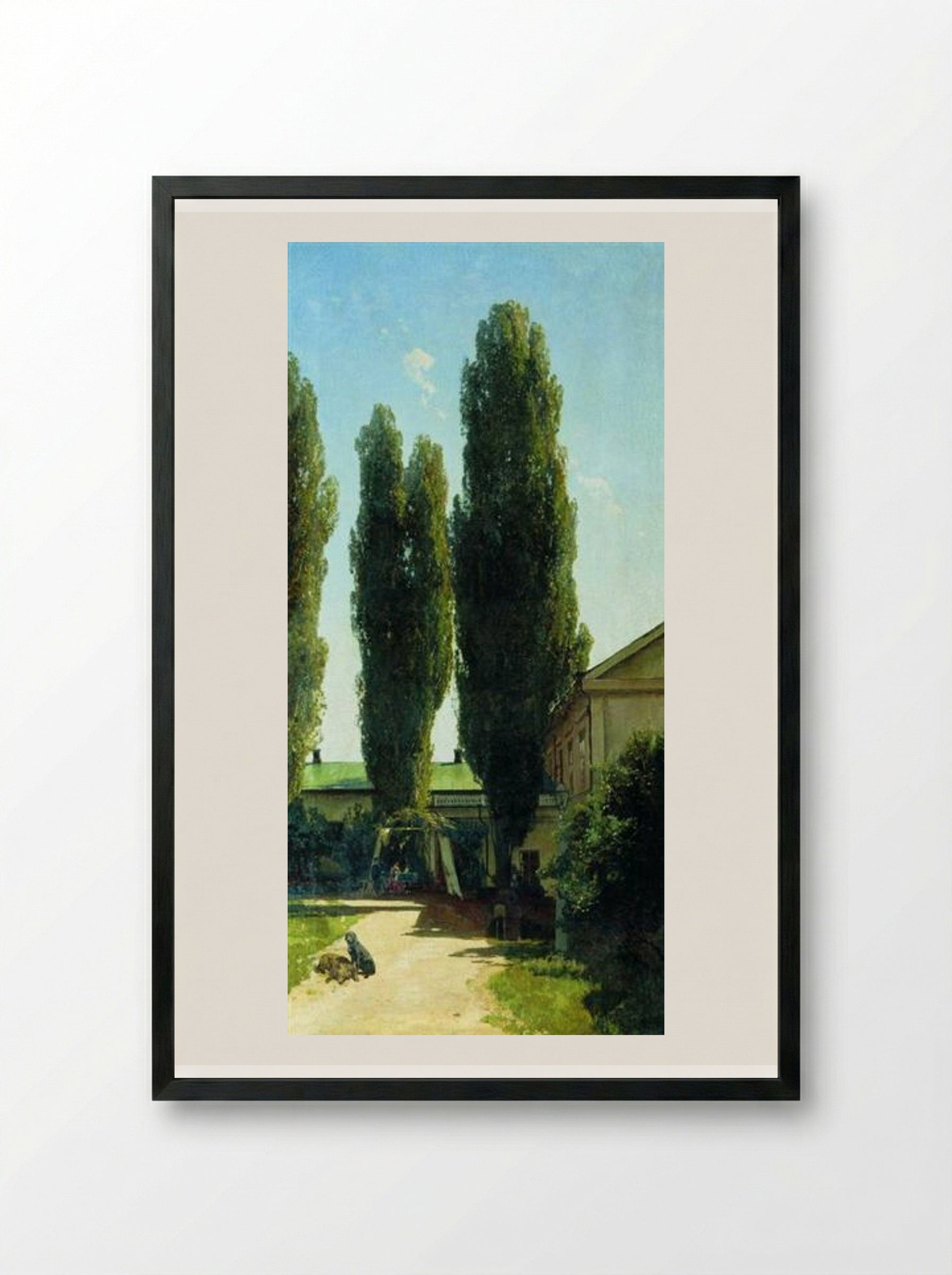 A Hot Afternoon in the Southern Estate - Volodymyr Orlovsky - Framed Print Black