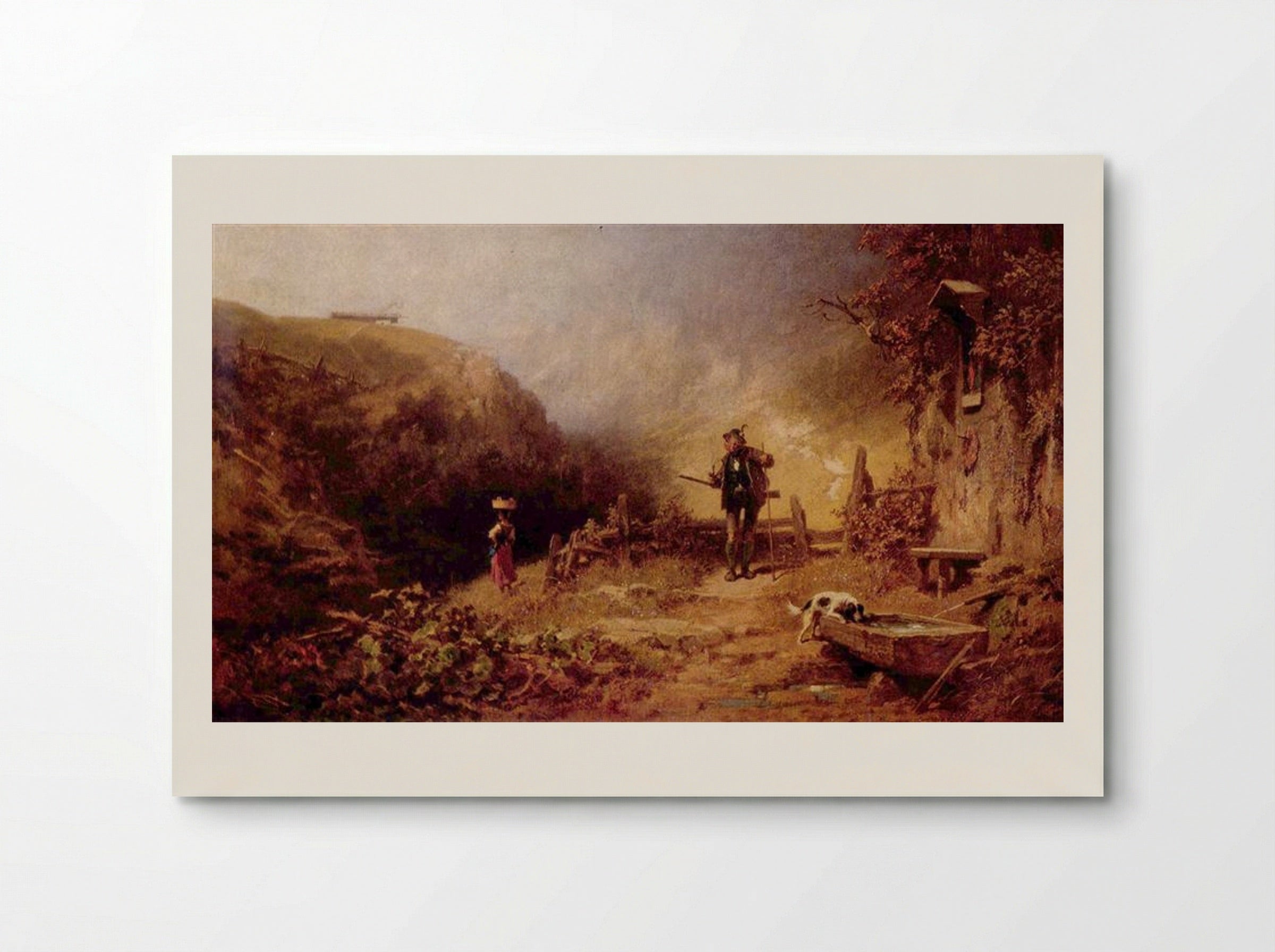 A Hunter Looking to a Young Girl - Carl Spitzweg - Poster