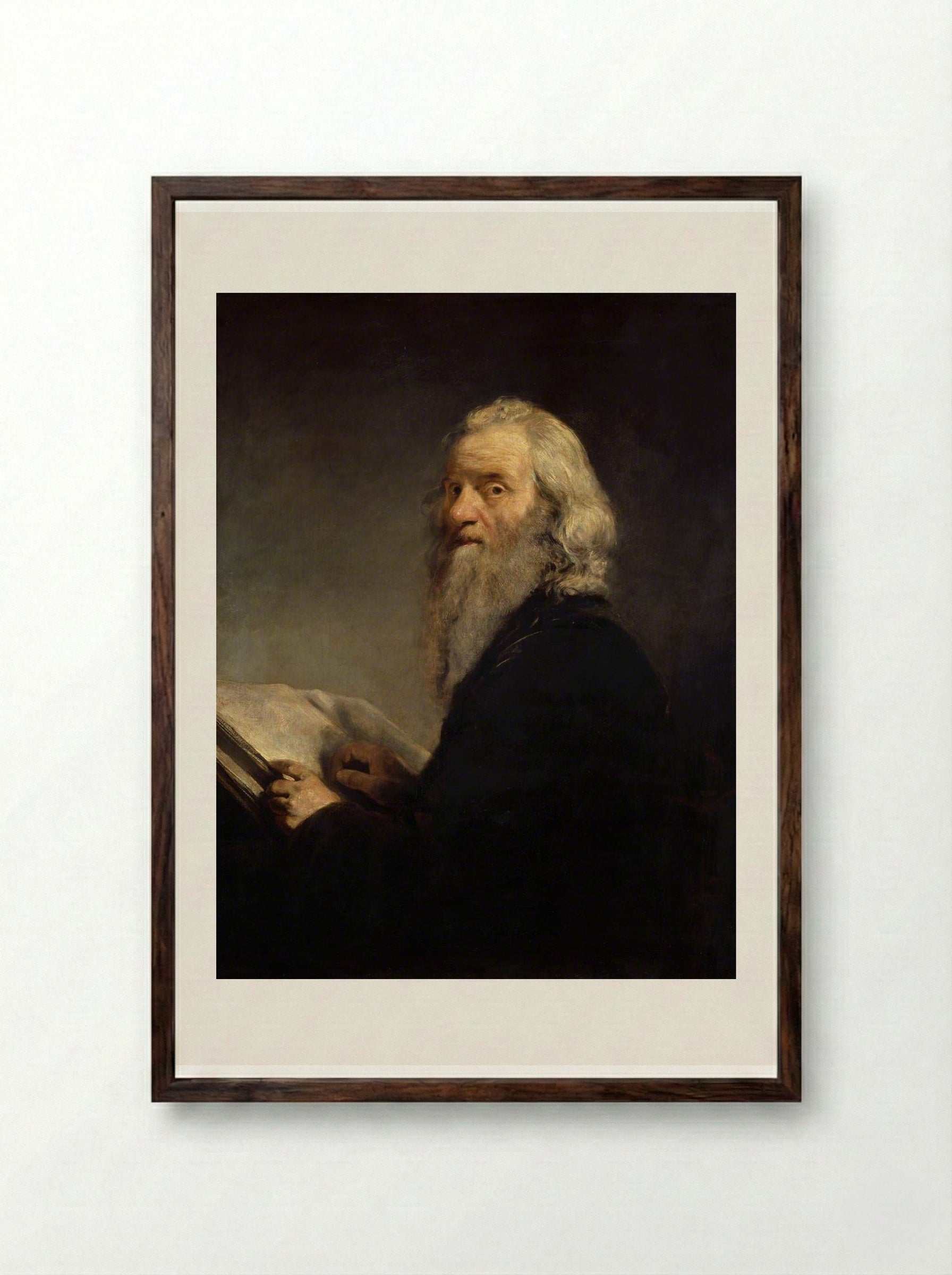 A Jewish Rabbi - John Jackson - Framed Print Dark Wood